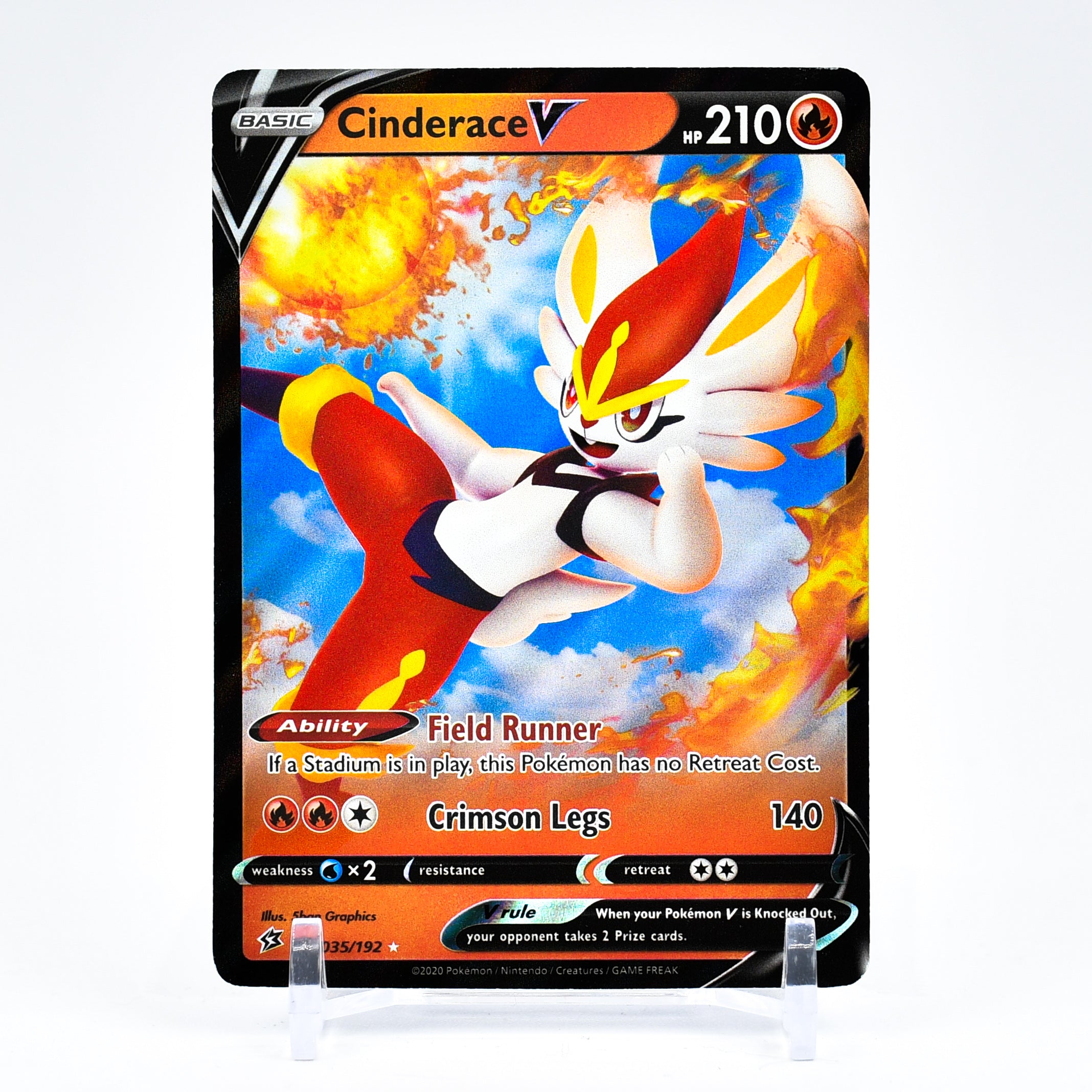 Cinderace V - 035/192 Rebel Clash Ultra Rare Pokemon - NM/MINT