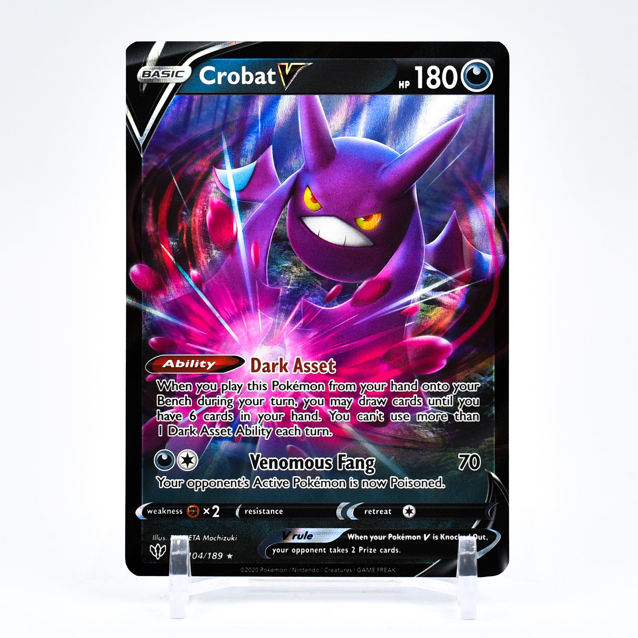 Crobat V - 104/189 Darkness Ablaze Ultra Rare Pokemon - NM/MINT