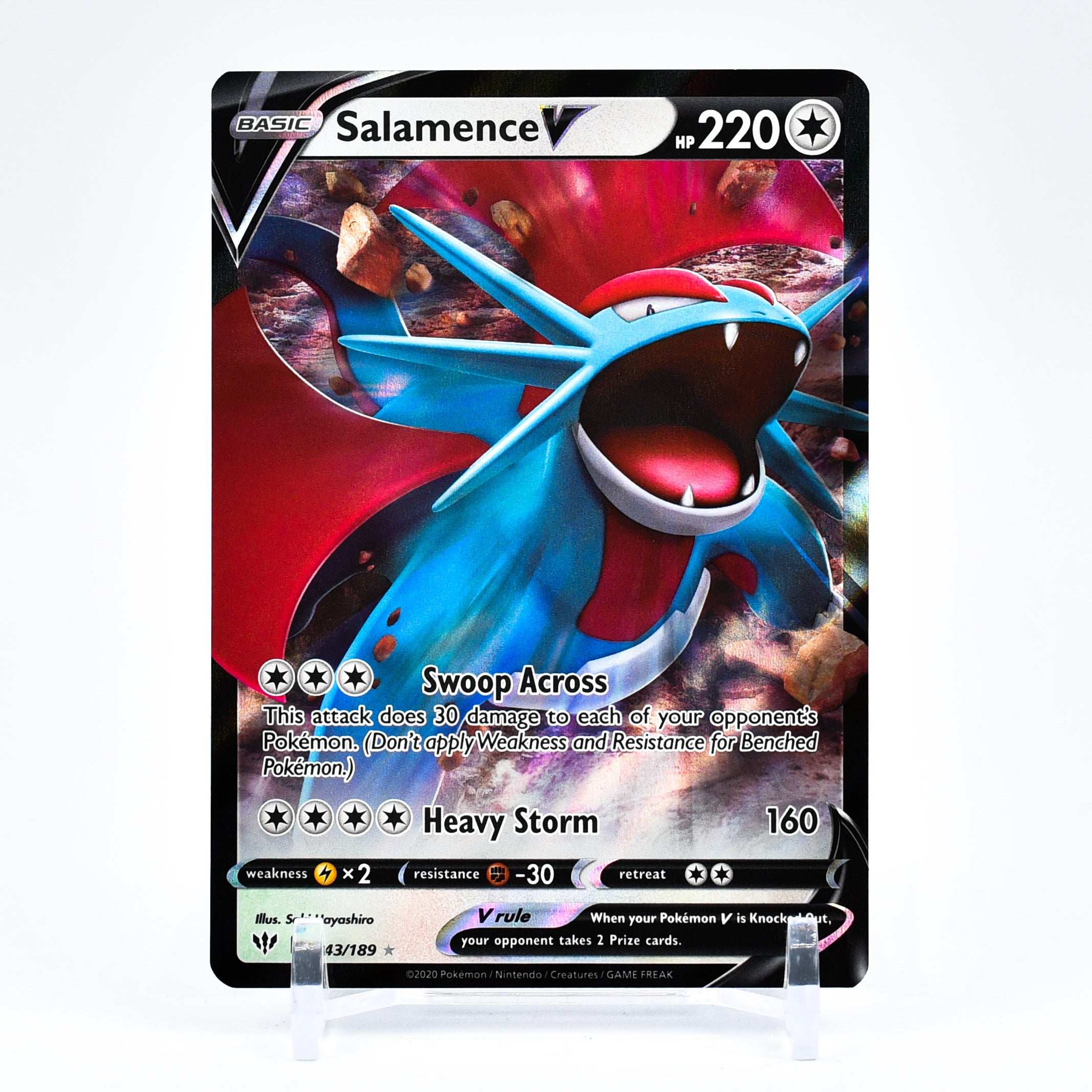 Salamence V - 143/189 Darkness Ablaze Ultra Rare Pokemon - NM/MINT