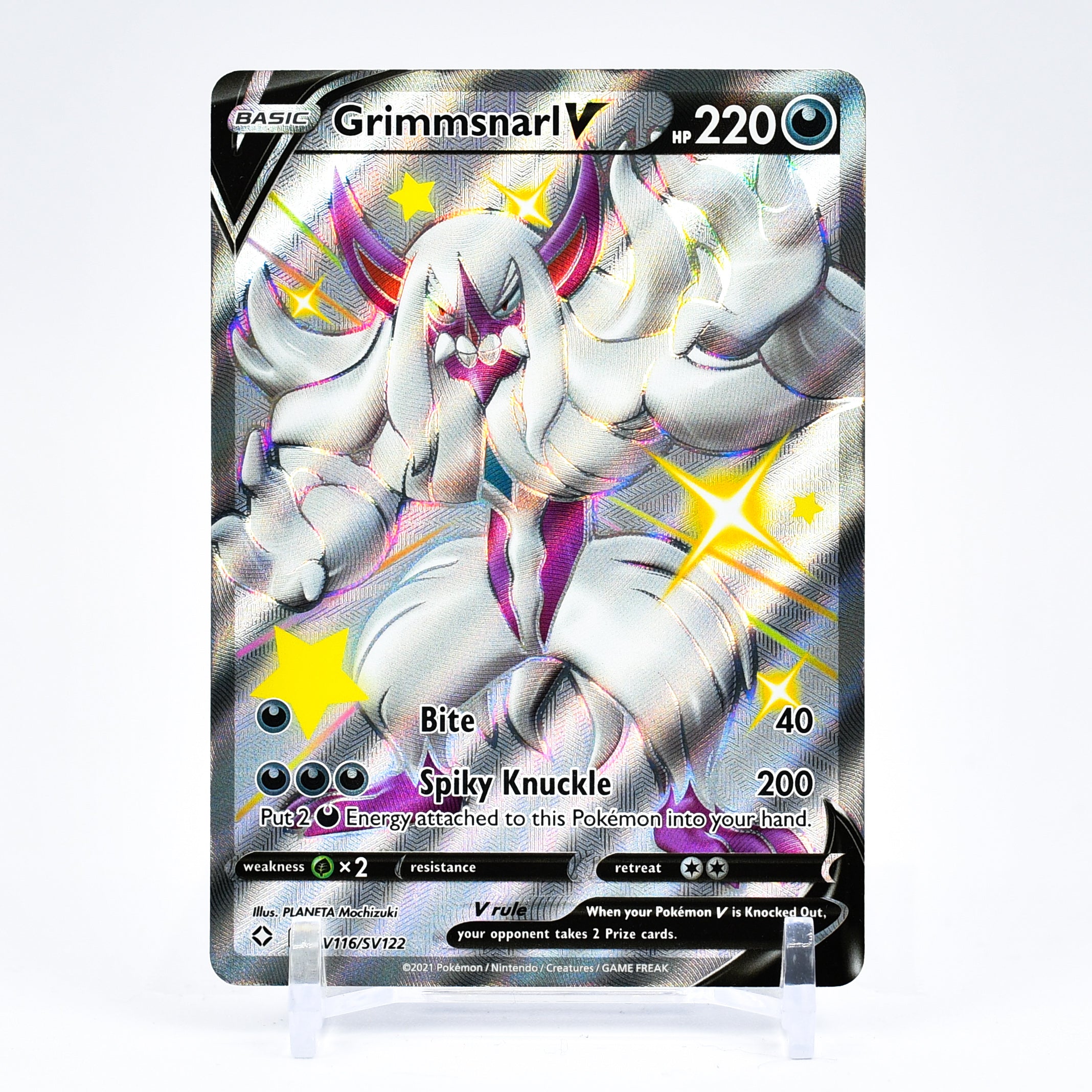 Grimmsnarl V - SV116/SV122 Shining Fates FULL ART SHINY Pokemon - NM/MINT