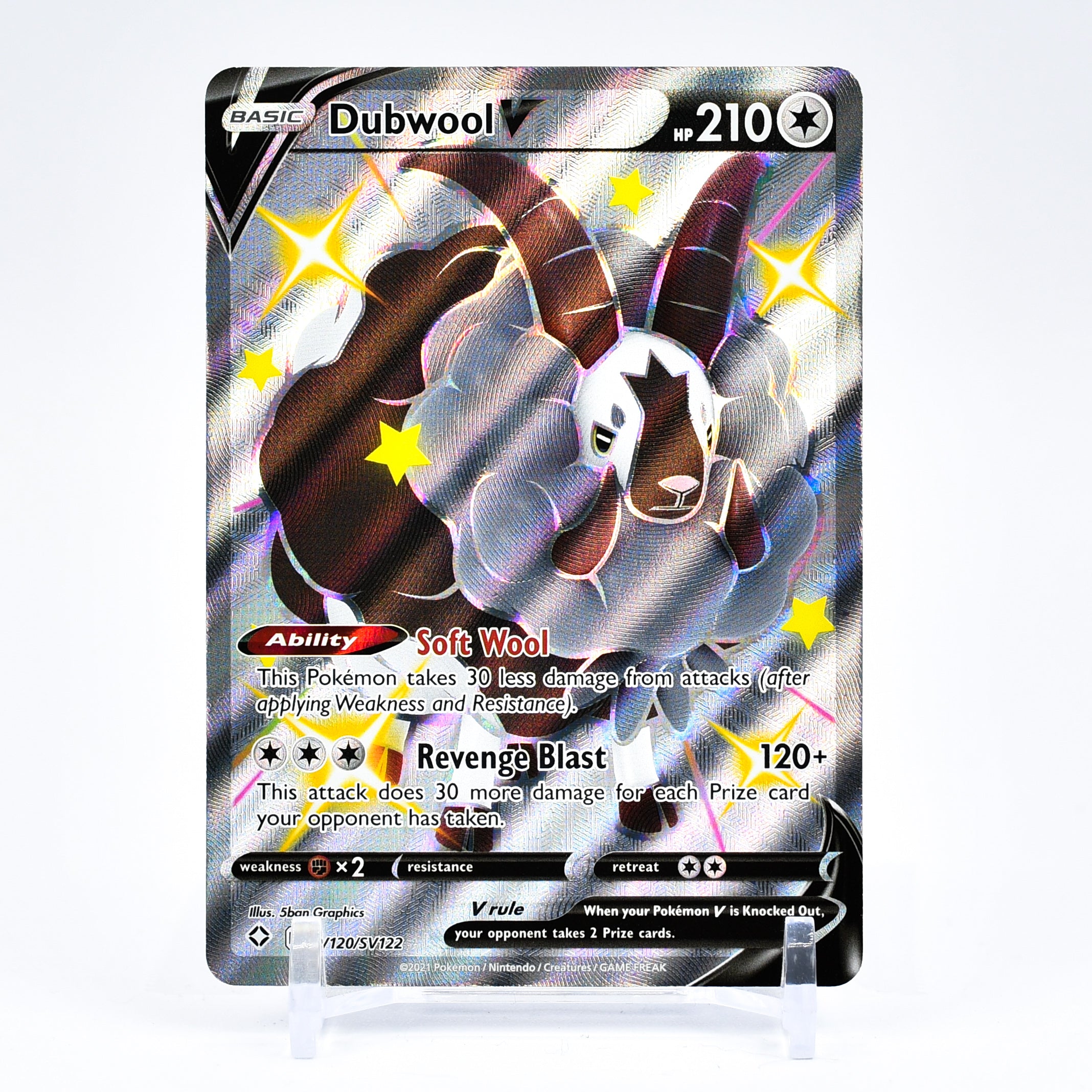 Dubwool V - SV120/SV122 Shining Fates FULL ART SHINY Pokemon - NM/MINT