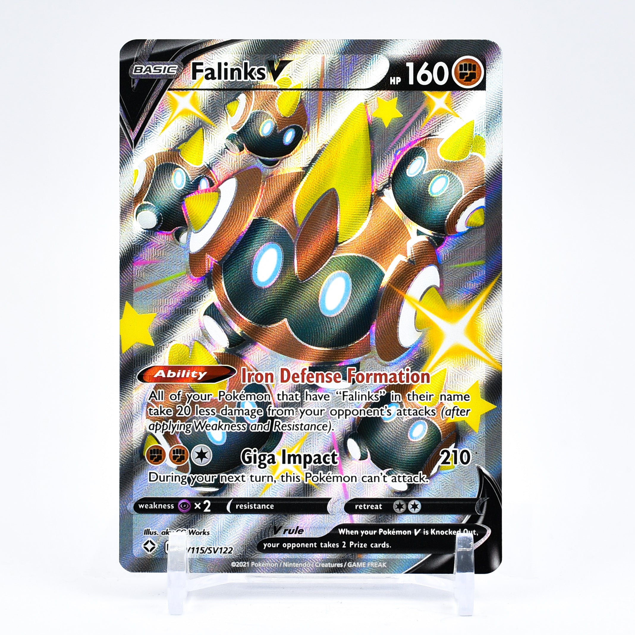 Falinks V - SV115/SV122 Shining Fates FULL ART SHINY Pokemon - NM/MINT