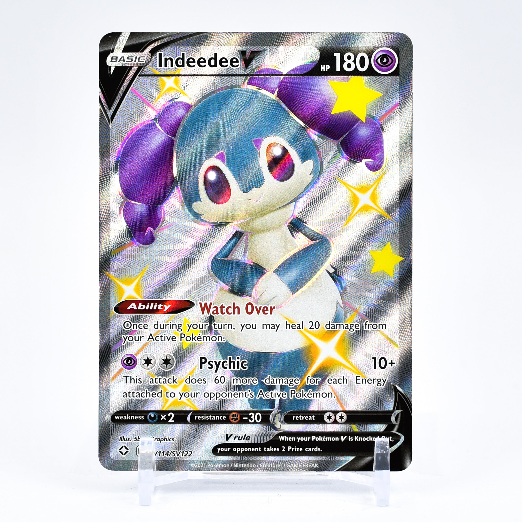 Indeedee V - SV114/SV122 Shining Fates FULL ART SHINY Pokemon - NM/MINT