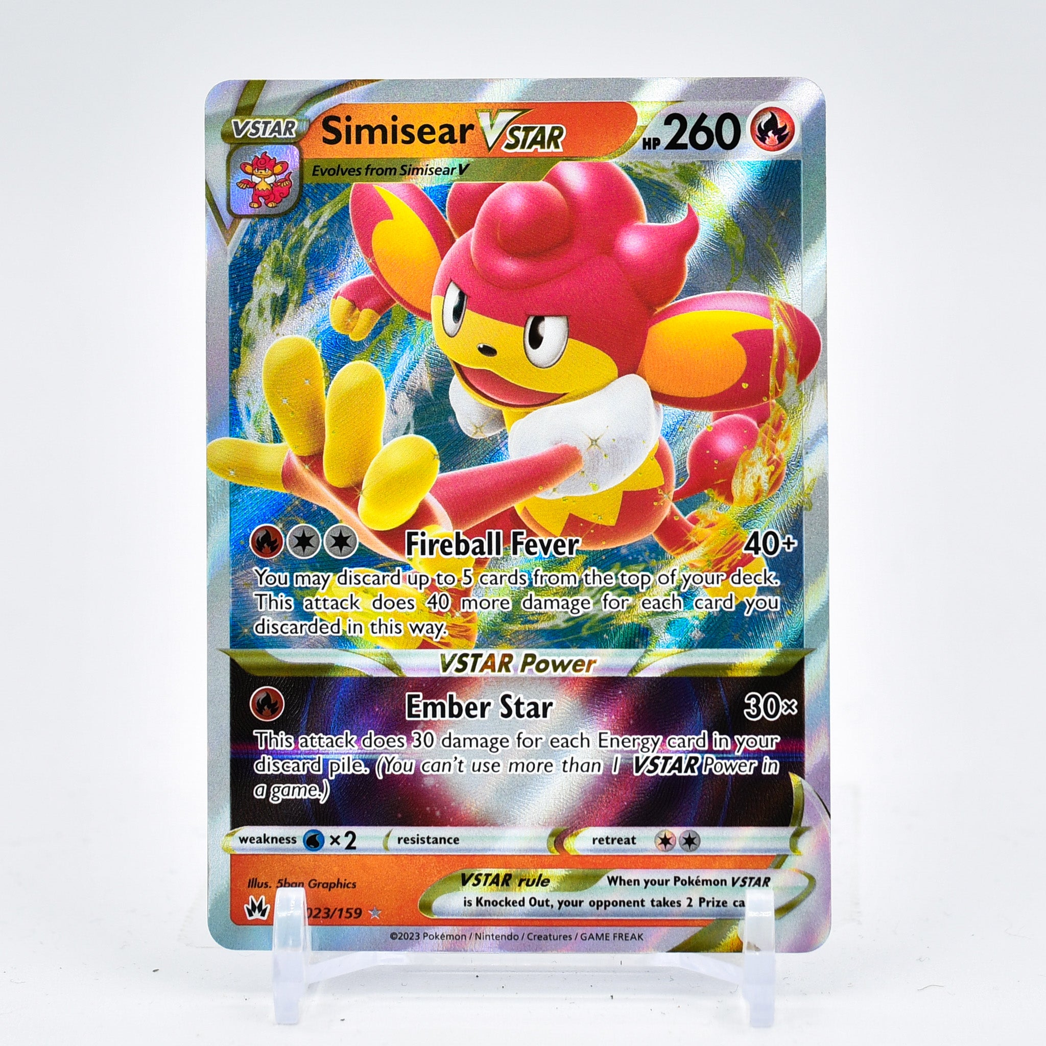 Simisear Vstar - 023/159 Crown Zenith Ultra Rare Pokemon - NM/MINT