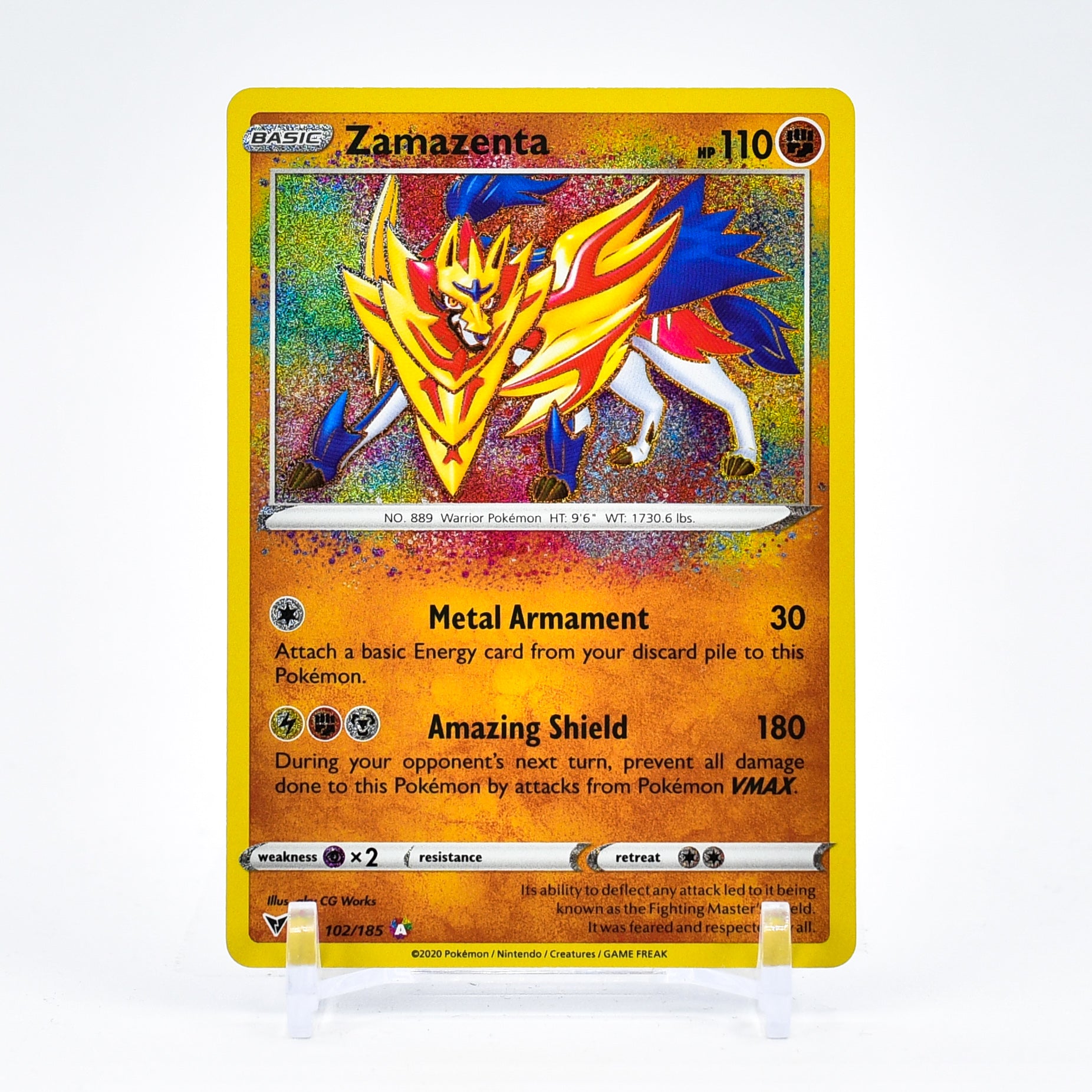 Zamazenta - 102/185 Vivid Voltage AMAZING RARE Pokemon - NM/MINT