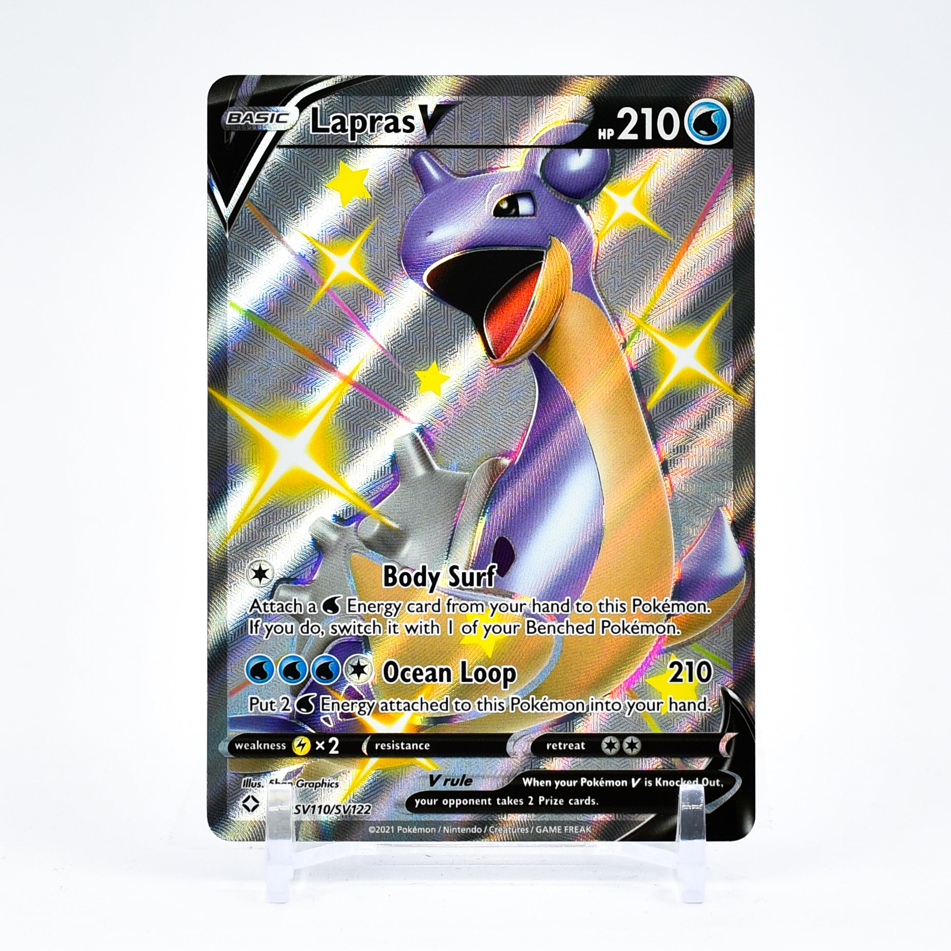 Lapras V - SV110/SV122 Shining Fates SHINY FULL ART Pokemon - NM/MINT