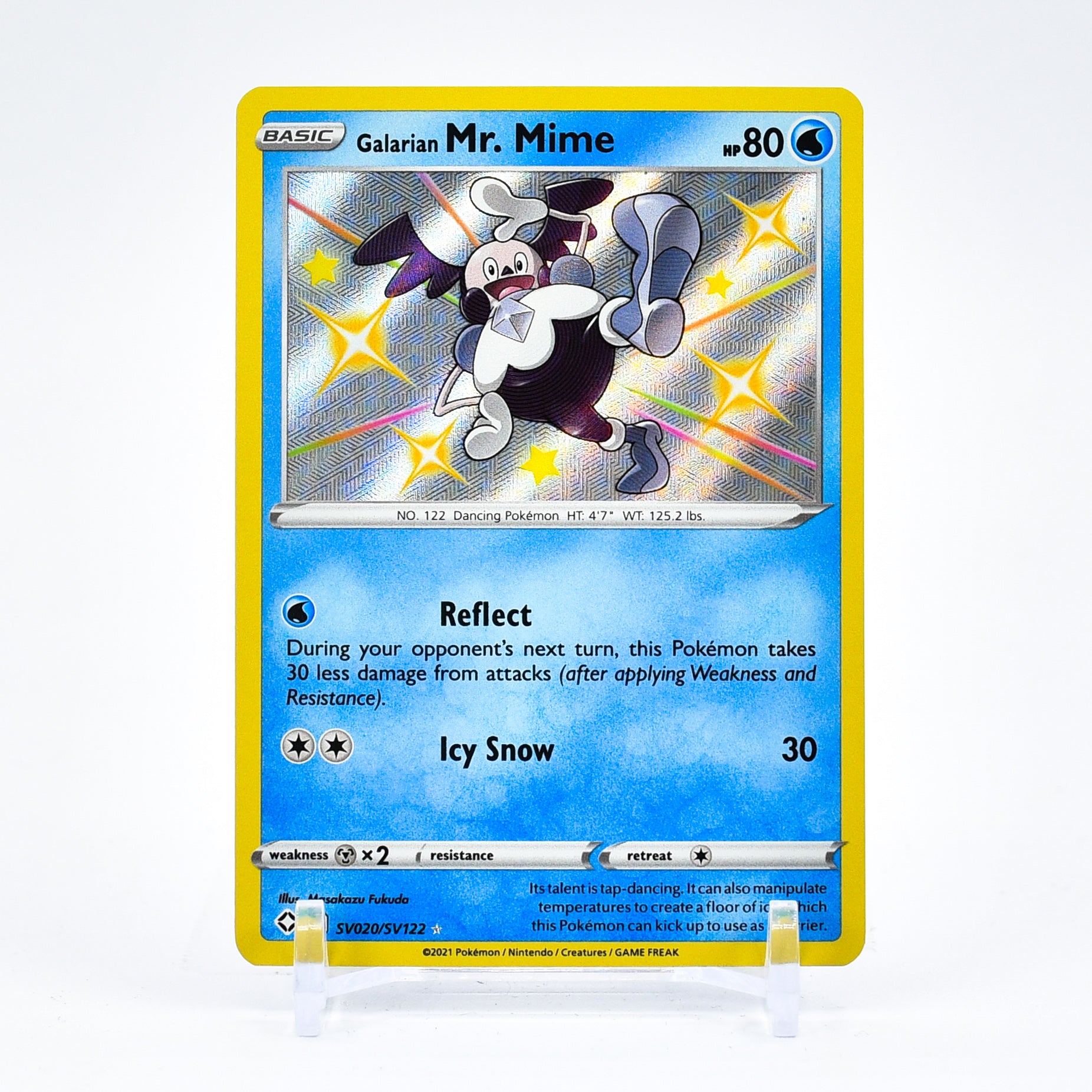 Galarian Mr. Mime - SV020/SV122 Shining Fates SHINY Holo Rare Pokemon - NM/MINT