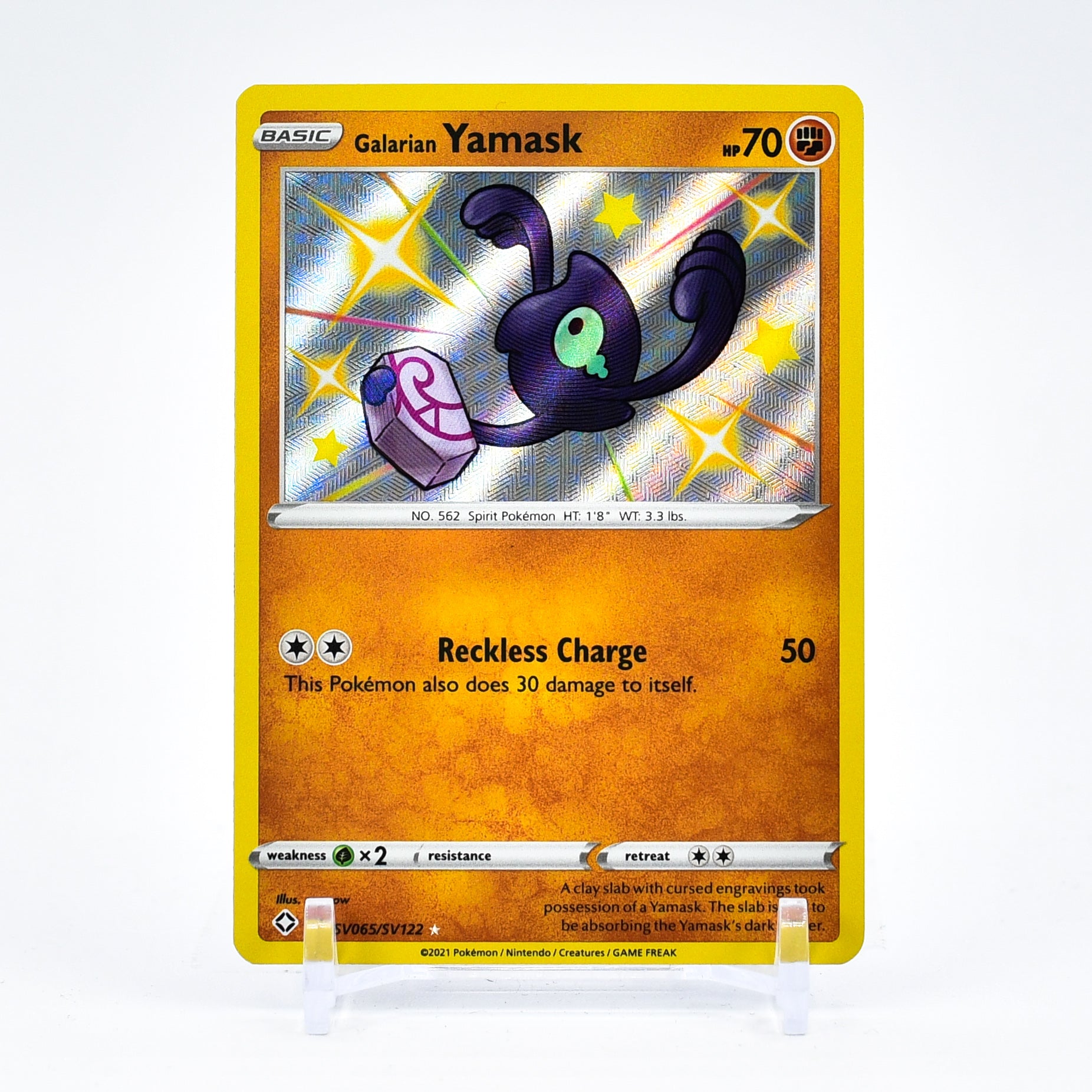 Galarian Yamask - SV065/SV122 Shining Fates SHINY HOLO Rare Pokemon - NM/MINT