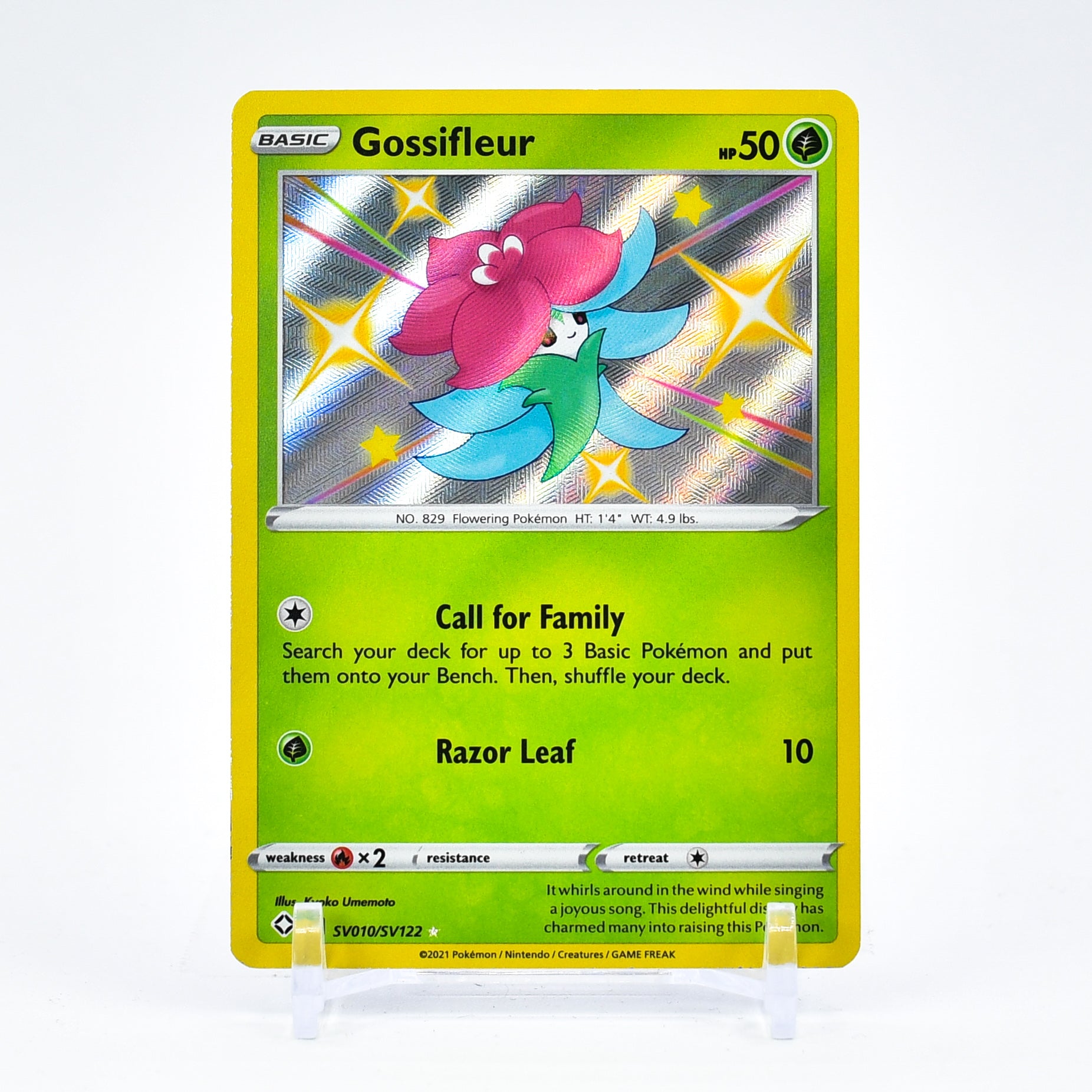 Gossifleur - SV010/SV122 Shining Fates SHINY Holo Rare Pokemon - NM/MINT