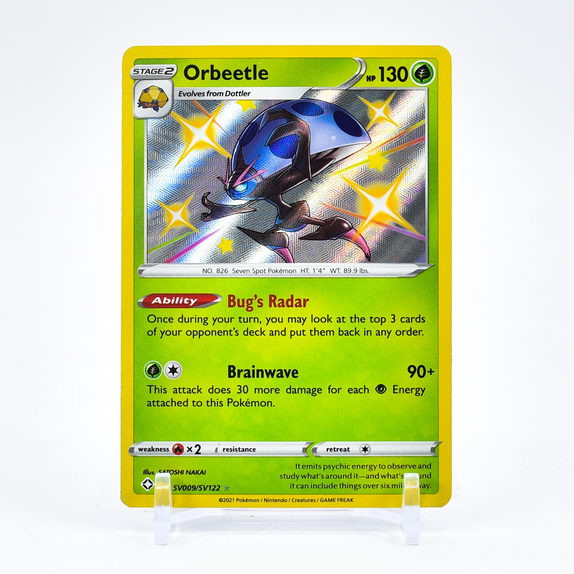 Orbeetle - SV009/SV122 Shining Fates SHINY Holo Rare Pokemon - NM/MINT