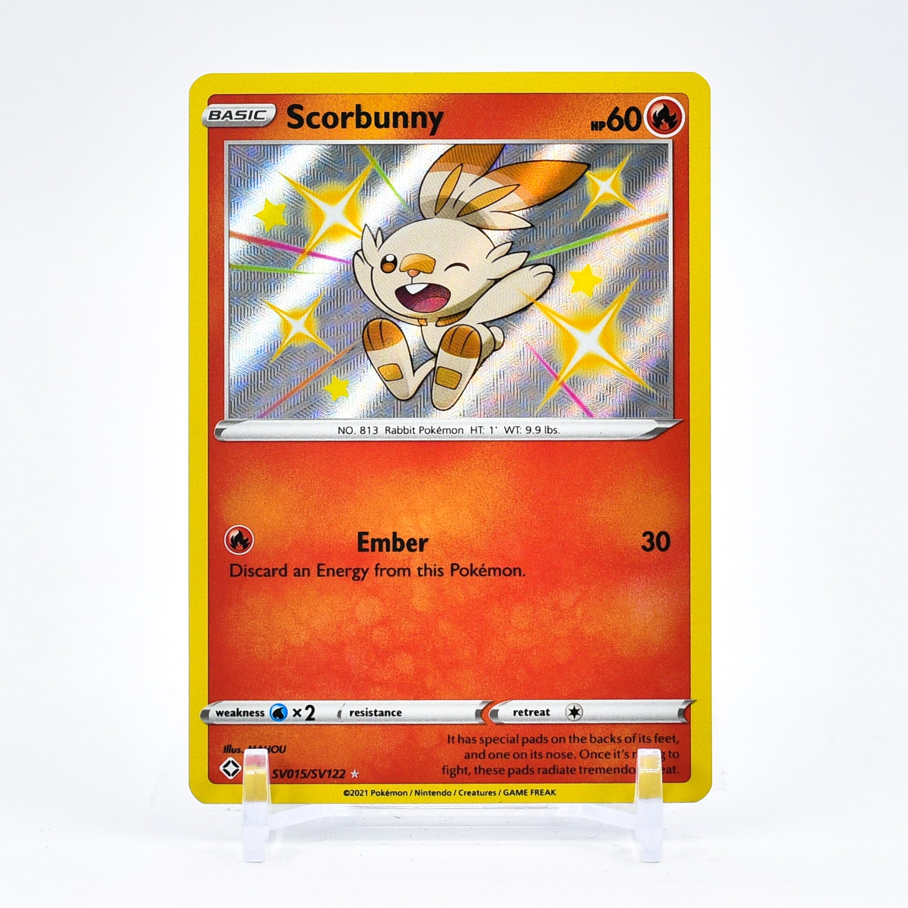 Scorbunny - SV015/SV122 Shining Fates SHINY Holo Rare Pokemon - NM/MINT