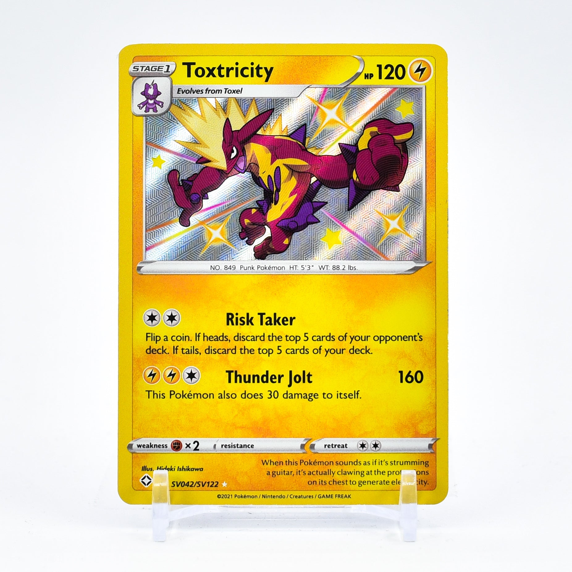 Toxtricity - SV042/SV122 Shining Fates SHINY Holo Rare Pokemon - NM/MINT