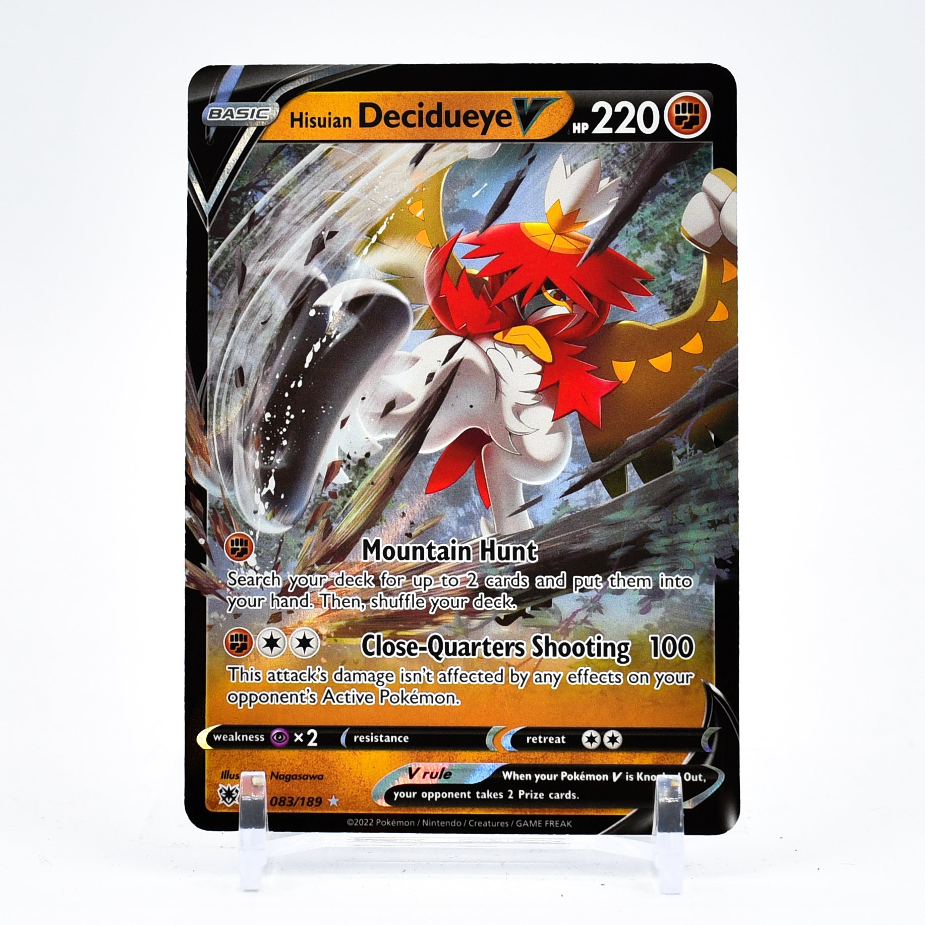 Hisuian Decidueye V - 083/189 Astral Radiance Ultra Rare Pokemon - NM/MINT
