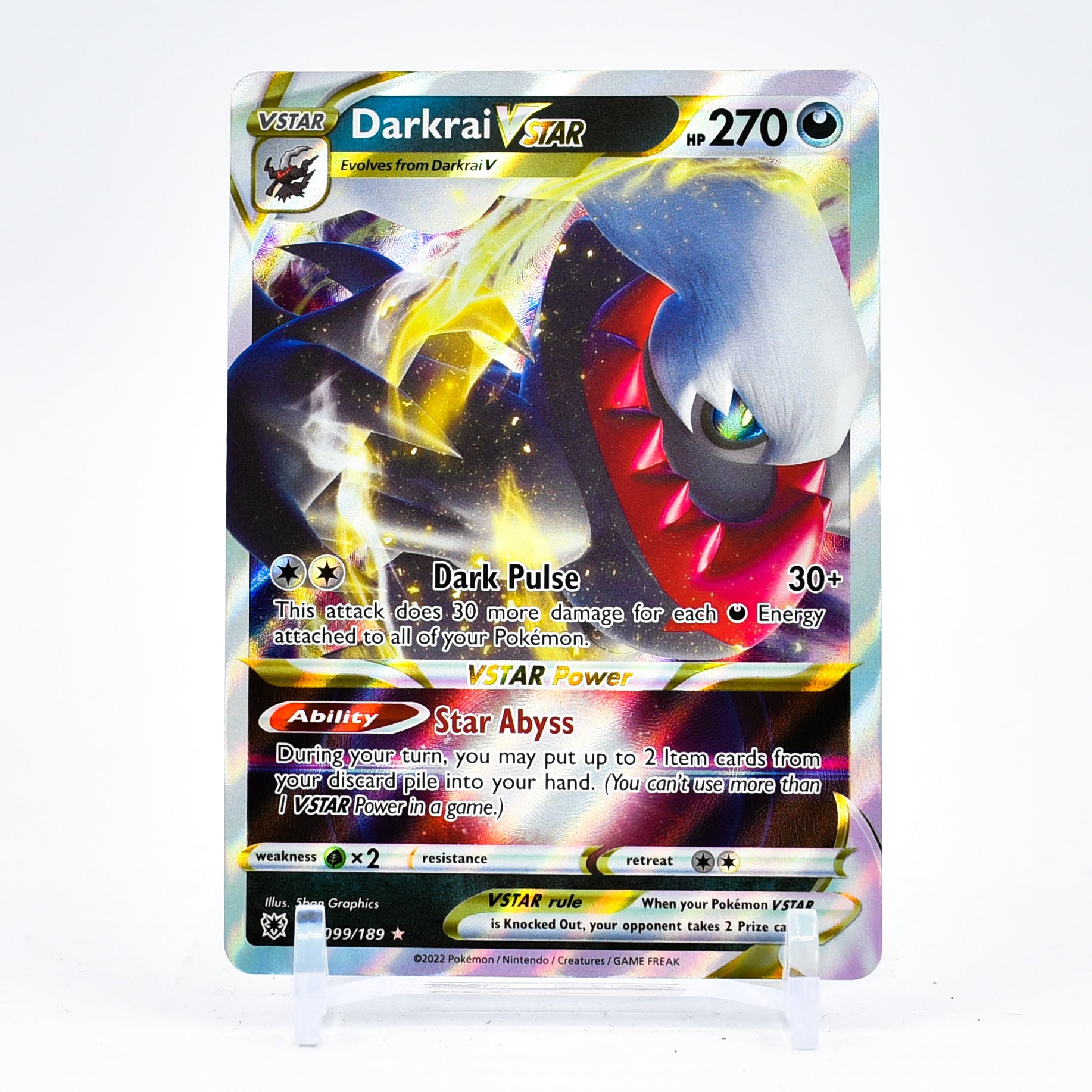 Darkrai Vstar - 099/189 Astral Radiance Ultra Rare Pokemon - NM/MINT