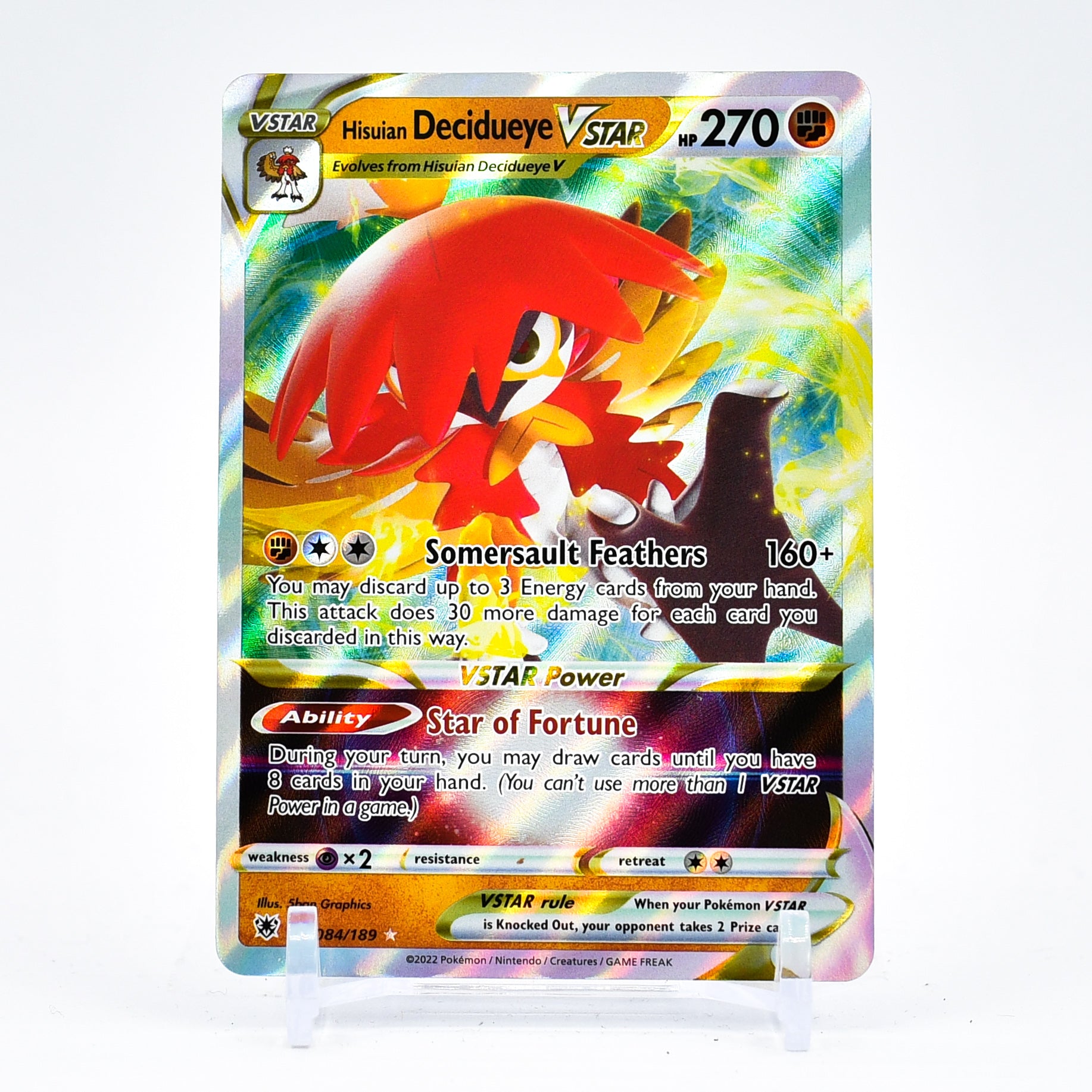 Hisuian Decidueye Vstar - 084/189 Astral Radiance Ultra Rare Pokemon - NM/MINT