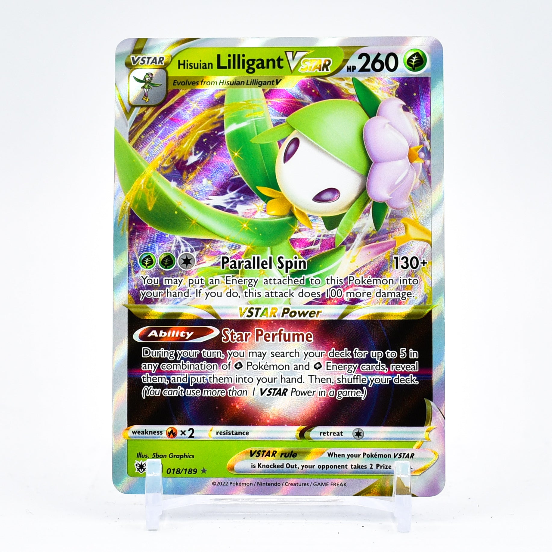 Hisuian Lilligant Vstar - 018/189 Astral Radiance Ultra Rare Pokemon - NM/MINT