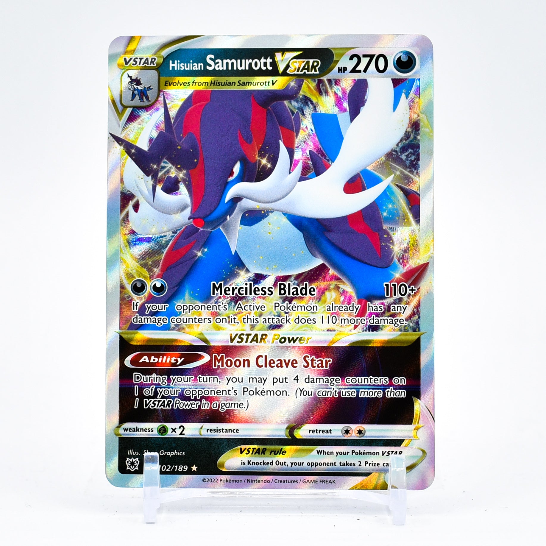 Hisuian Samurott Vstar - 102/189 Astral Radiance Ultra Rare Pokemon - NM/MINT