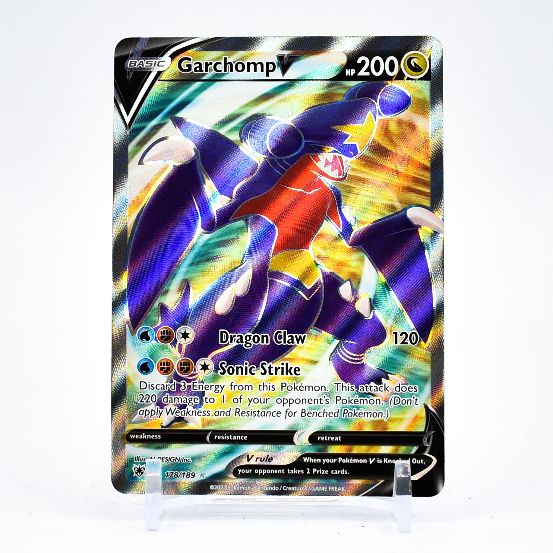 Garchomp V - 178/189 Astral Radiance FULL ART Pokemon - NM/MINT