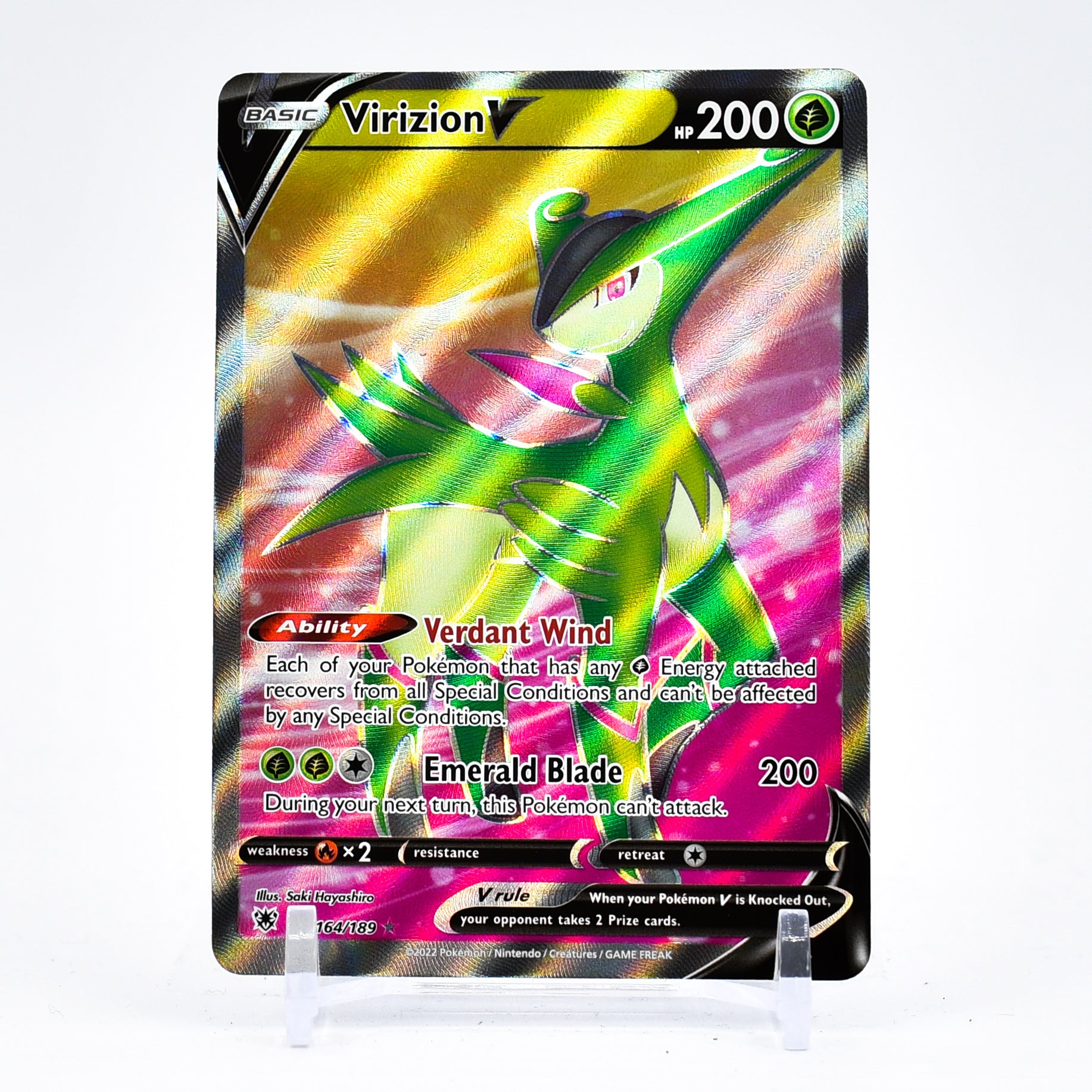 Virizion V - 164/189 Astral Radiance FULL ART Pokemon - NM/MINT