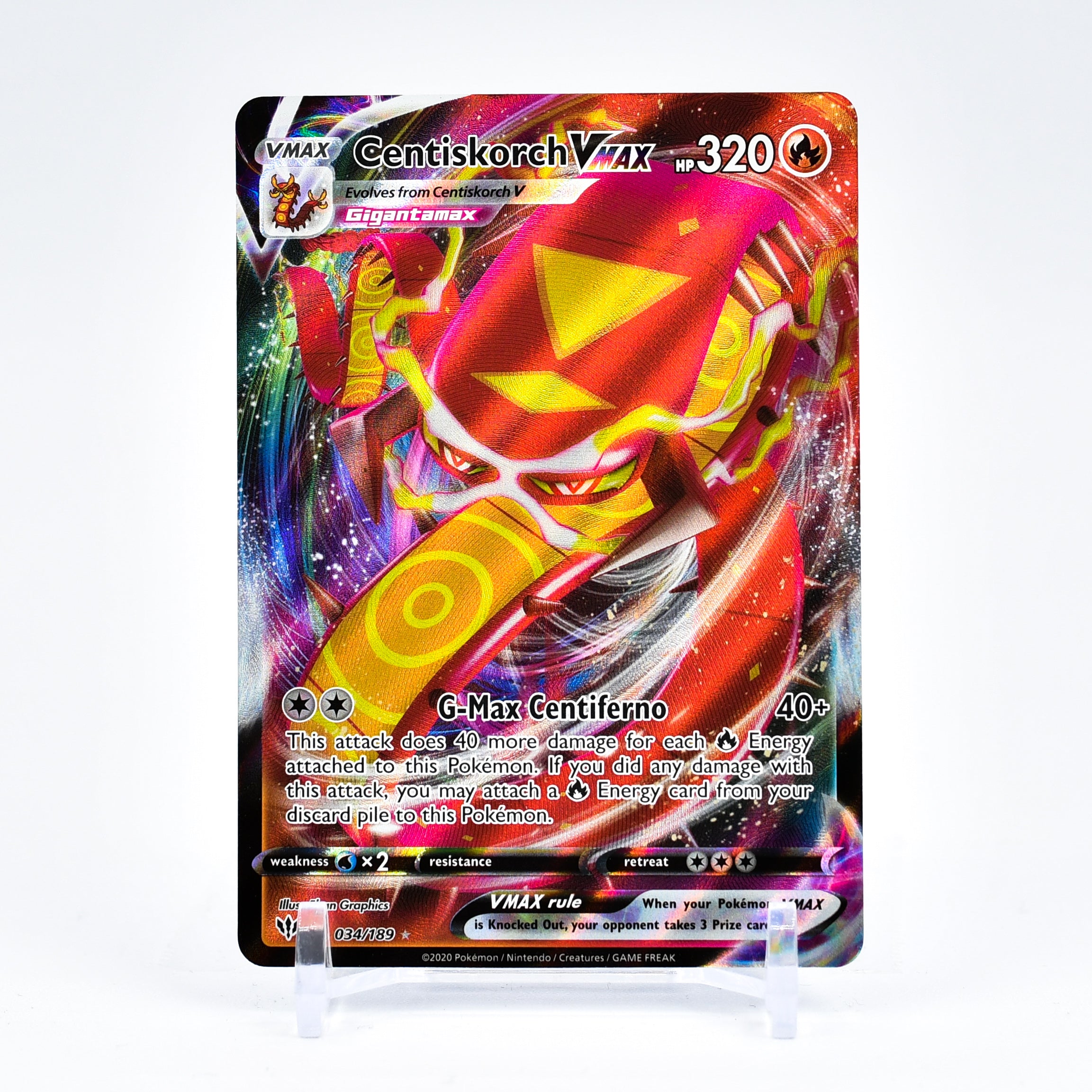 Centiskorch Vmax - 034/189 Darkness Ablaze Ultra Rare Pokemon - NM/MINT