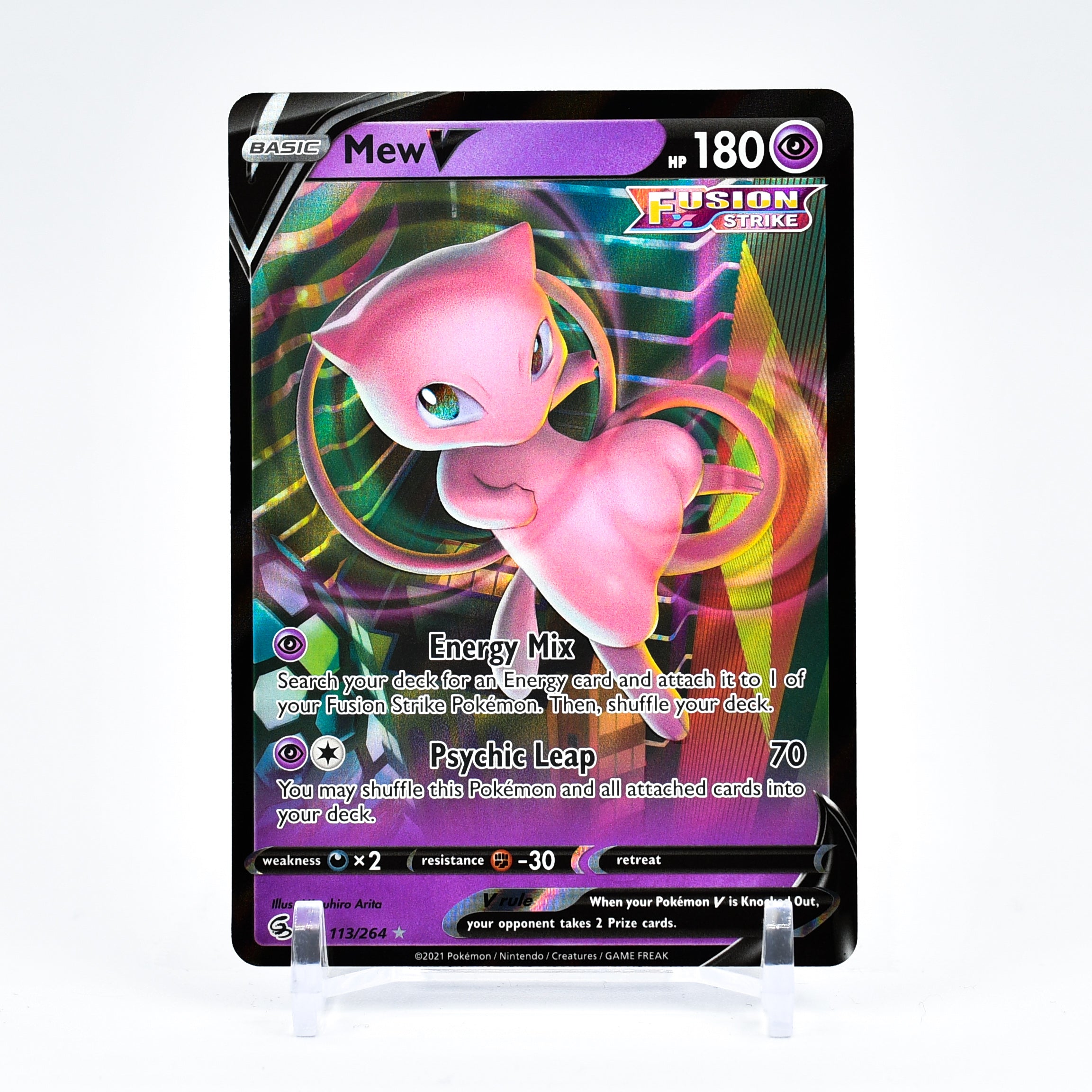 Mew V - 113/264 Fusion Strike Ultra Rare Pokemon - NM/MINT