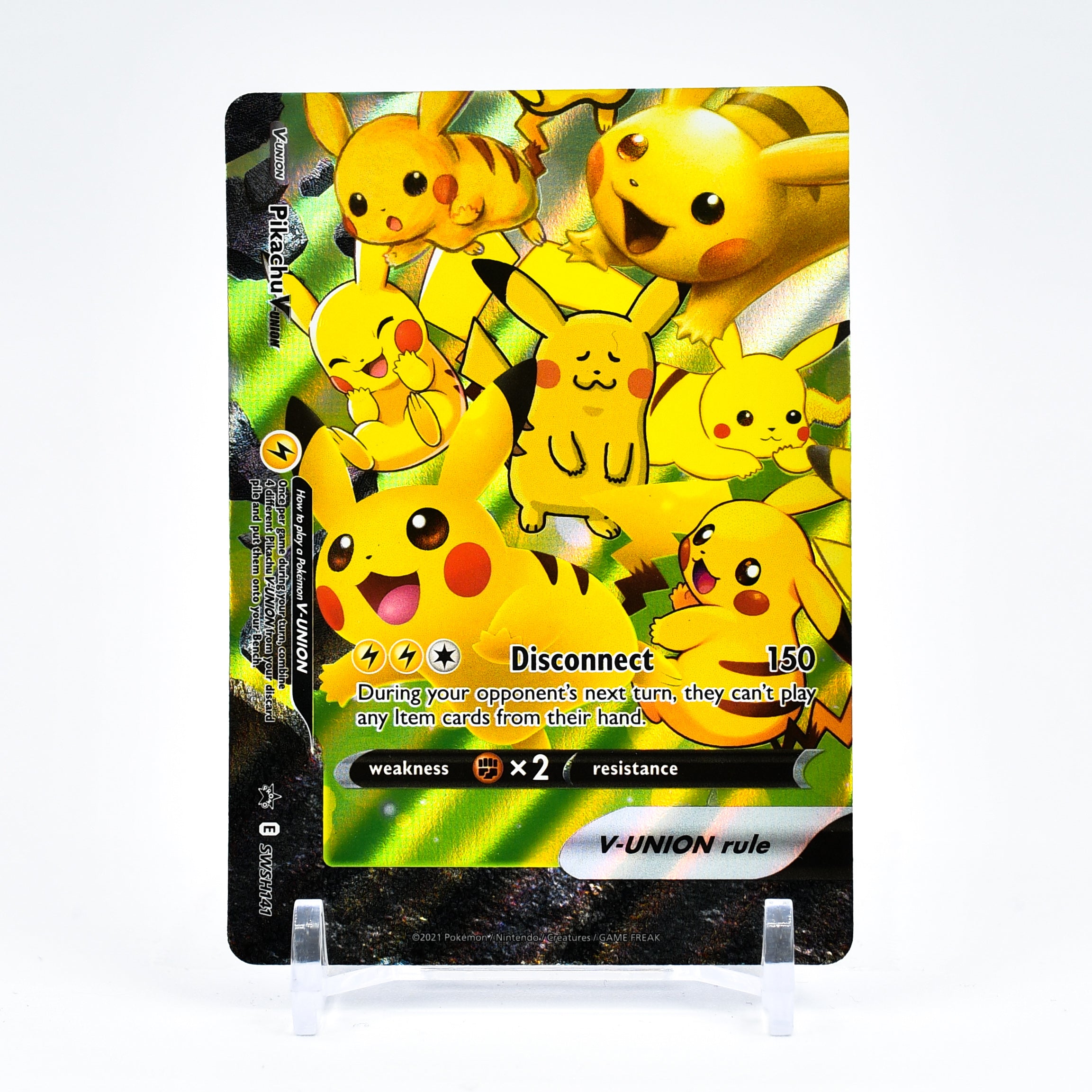 Pikachu V-Union - Bottom Left SWSH141 Black Star Promo Ultra Rare Pokemon - NM/MINT