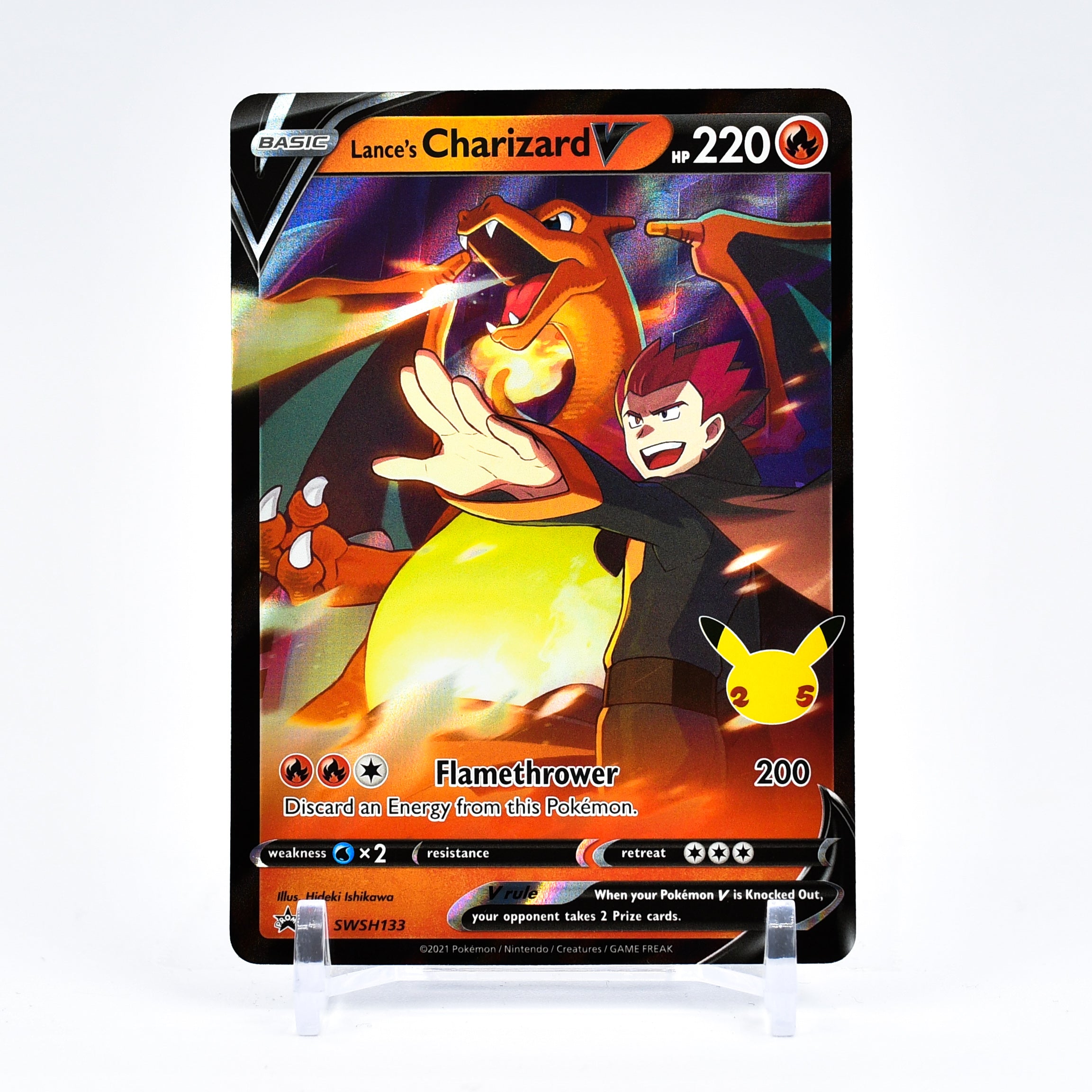 Lance's Charizard V - SWSH133 Black Star Promo Ultra Rare Pokemon - NM/MINT