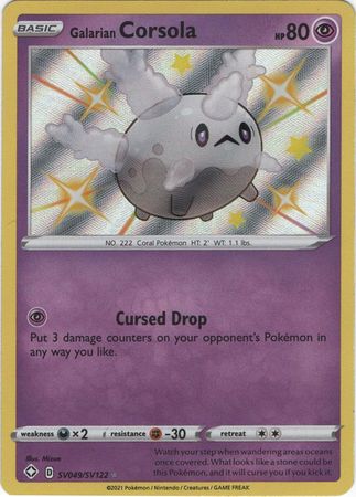 Galarian Corsola - SV049/SV122 Shining Fates SHINY Holo Rare Pokemon - NM/MINT