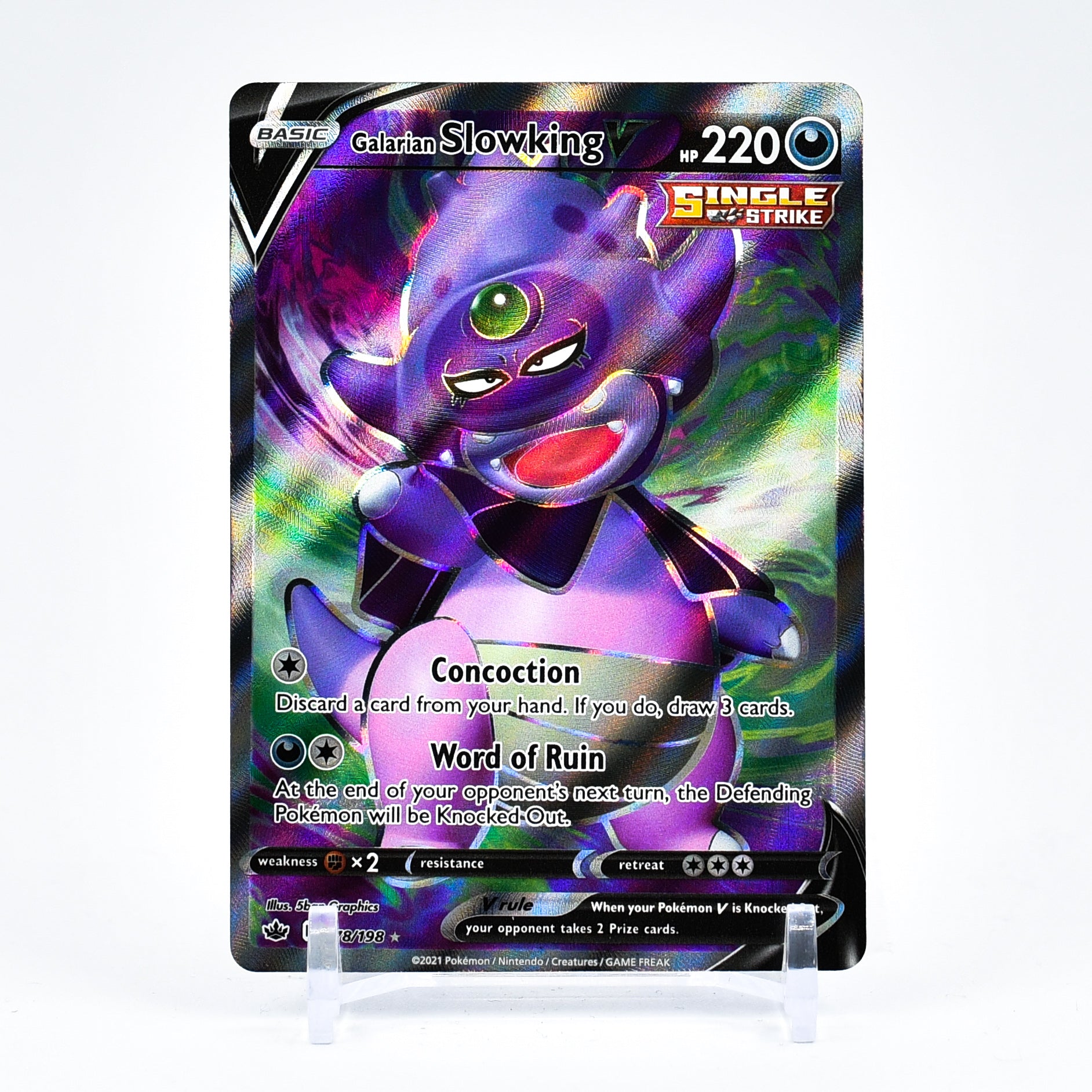 Galarian Slowking V - 178/198 Chilling Reign FULL ART Pokemon - NM/MINT