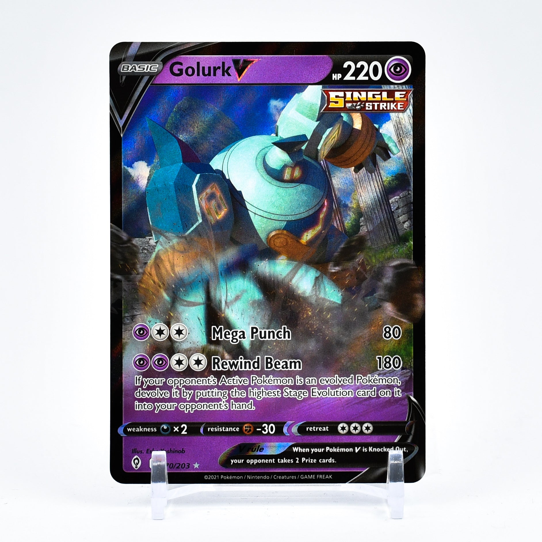 Golurk V - 070/203 Evolving Skies Ultra Rare Pokemon - NM/MINT