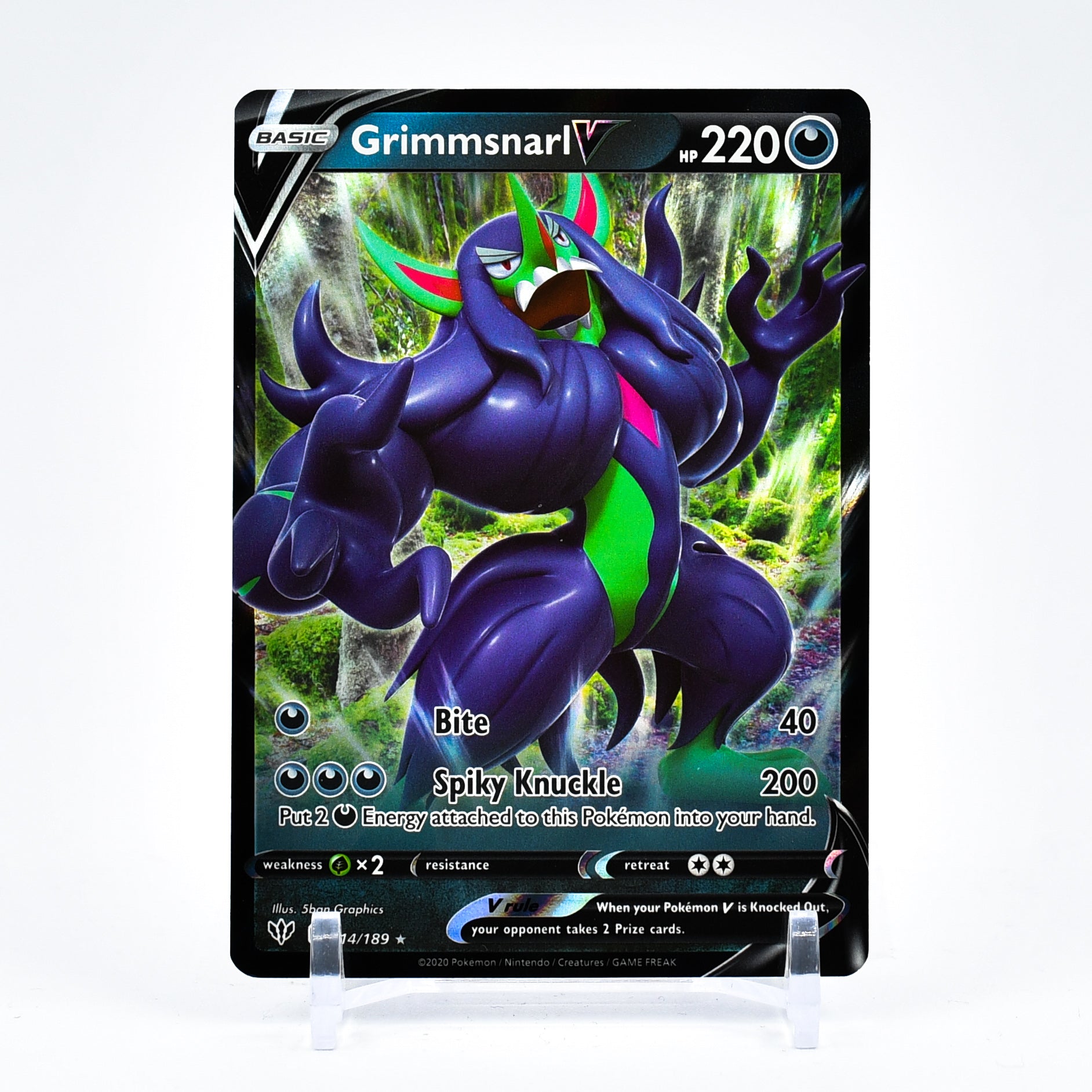 Grimmsnarl V - 114/189 Darkness Ablaze Ultra Rare Pokemon - NM/MINT