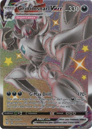 Grimmsnarl Vmax - SV117/SV122 Shining Fates FULL ART SHINY Rare Pokemon - NM/MINT