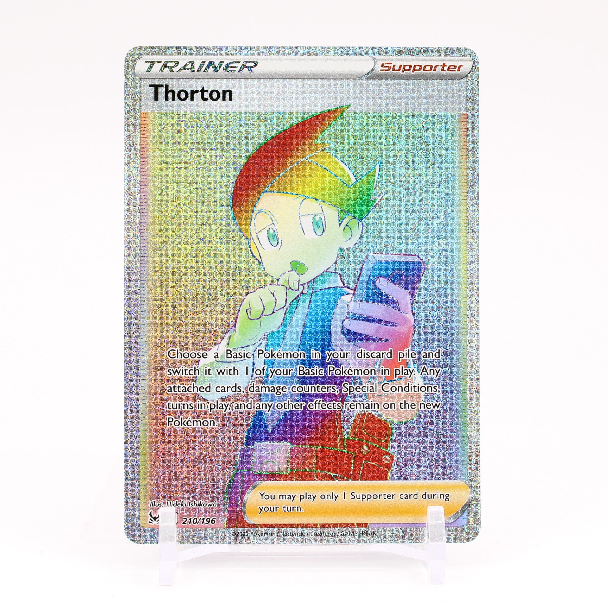 Thorton - 210/196 Lost Origin SECRET RARE RAINBOW Trainer - NM/MINT