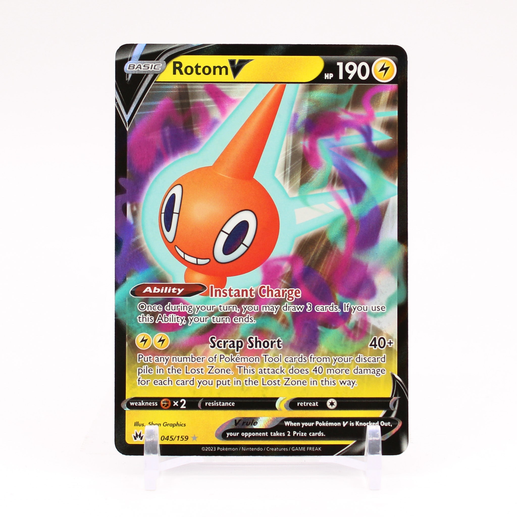 Rotom V - 045/159 Crown Zenith Ultra Rare Pokemon - NM/MINT