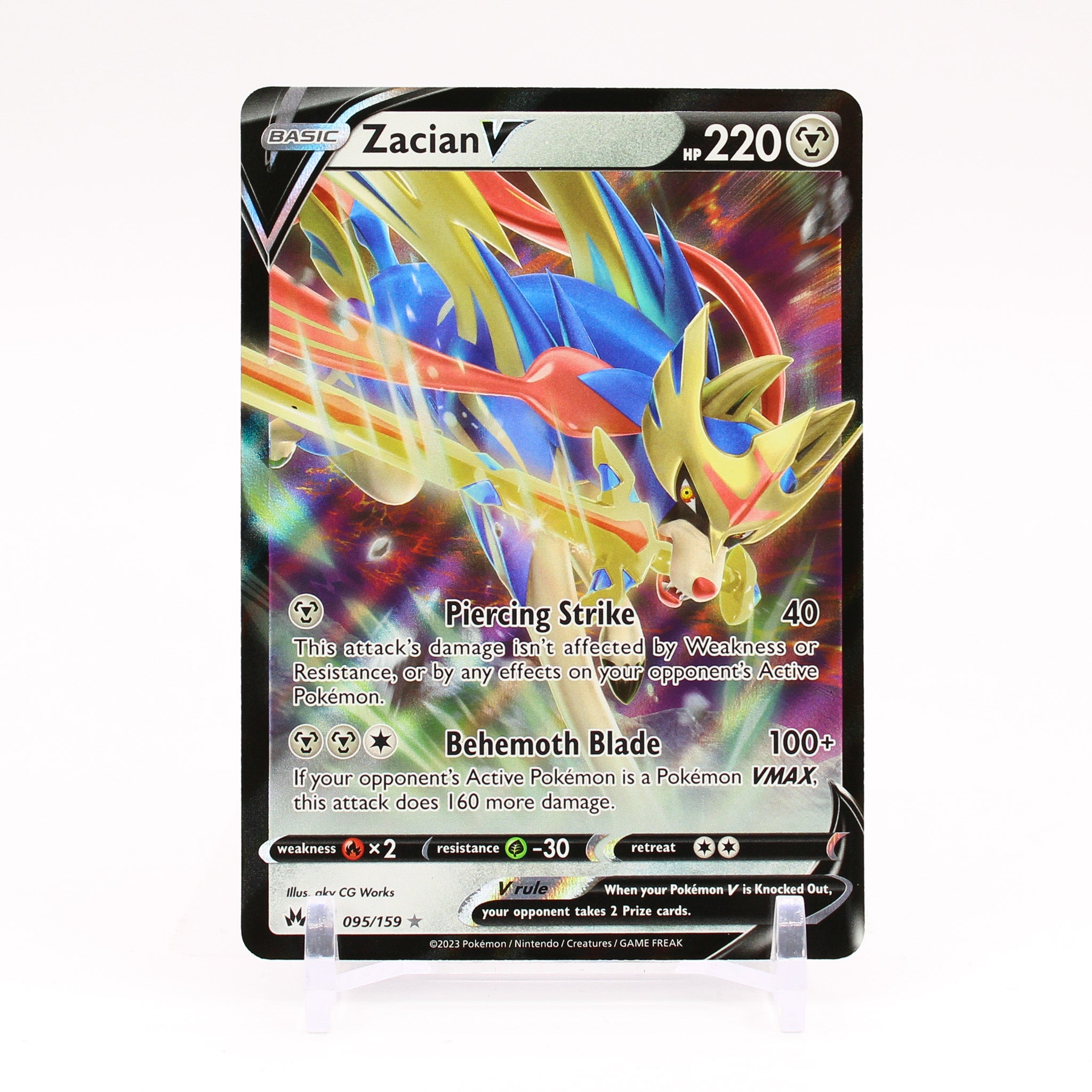 Zacian V - 095/159 Crown Zenith Ultra Rare Pokemon - NM/MINT