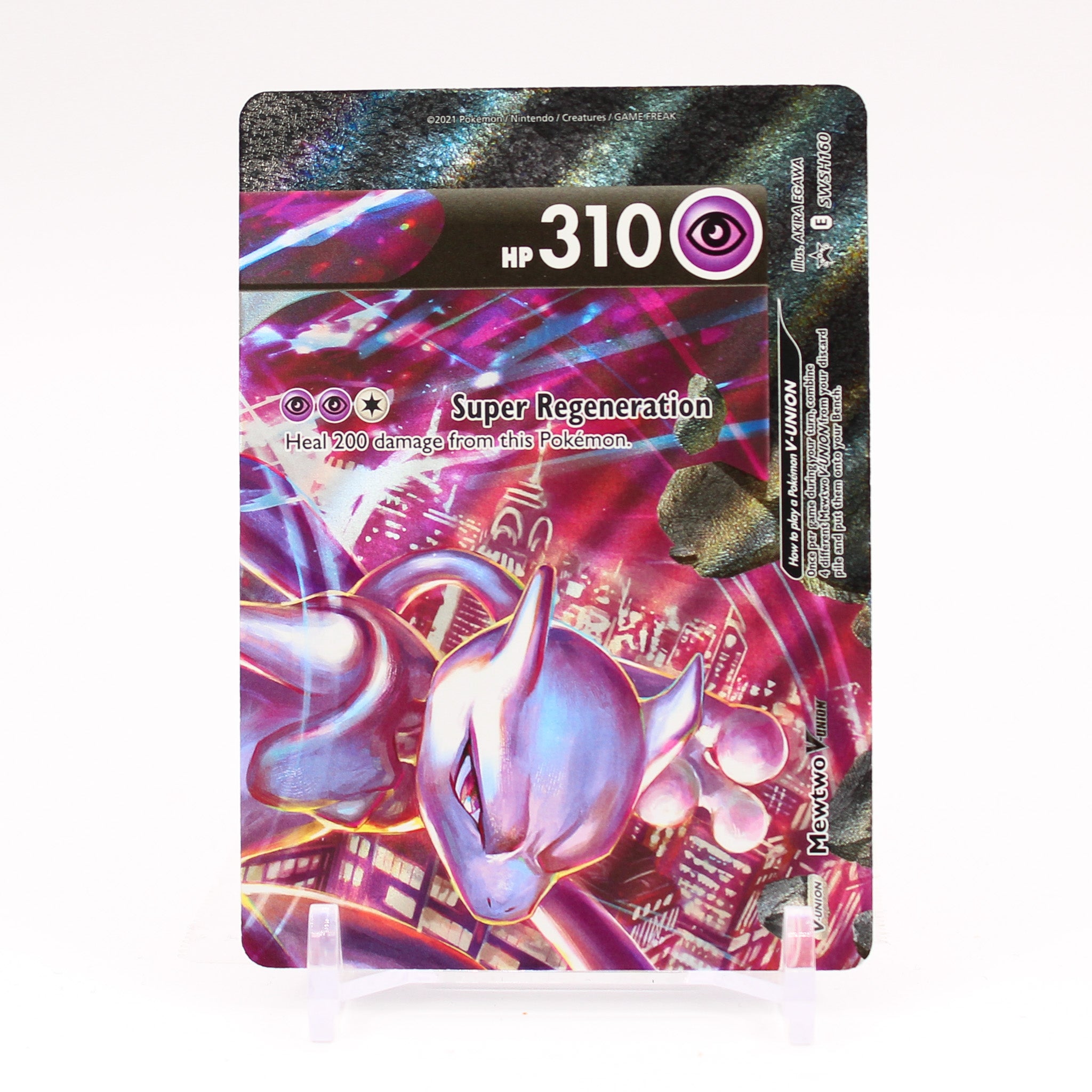 Mewtwo V Union - SWSH160 TOP RIGHT Black Star Promo Pokemon - NM/MINT