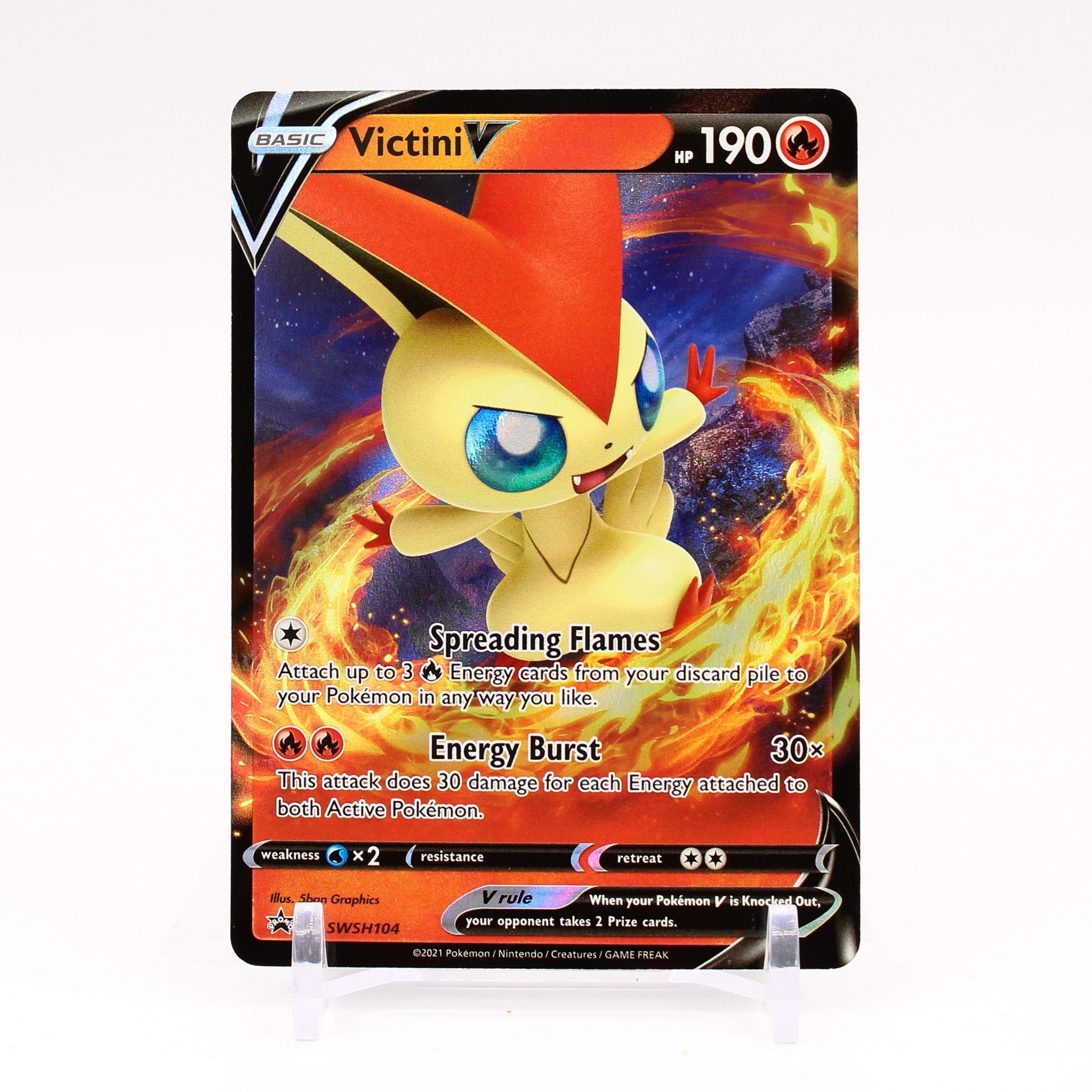 Victini V - SWSH104 Black Star Promo Pokemon - NM/MINT