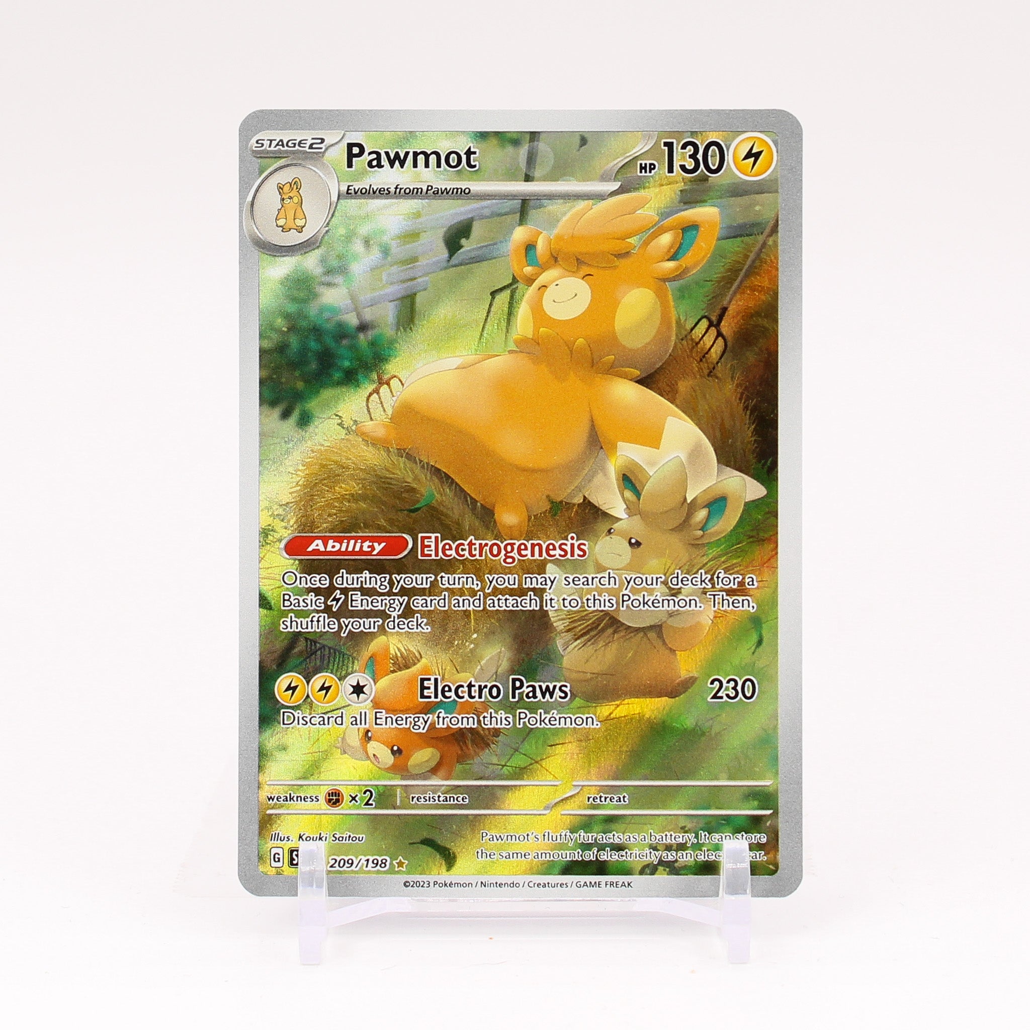 Pawmot - 209/198 Scarlet & Violet ART RARE Pokemon - NM/MINT