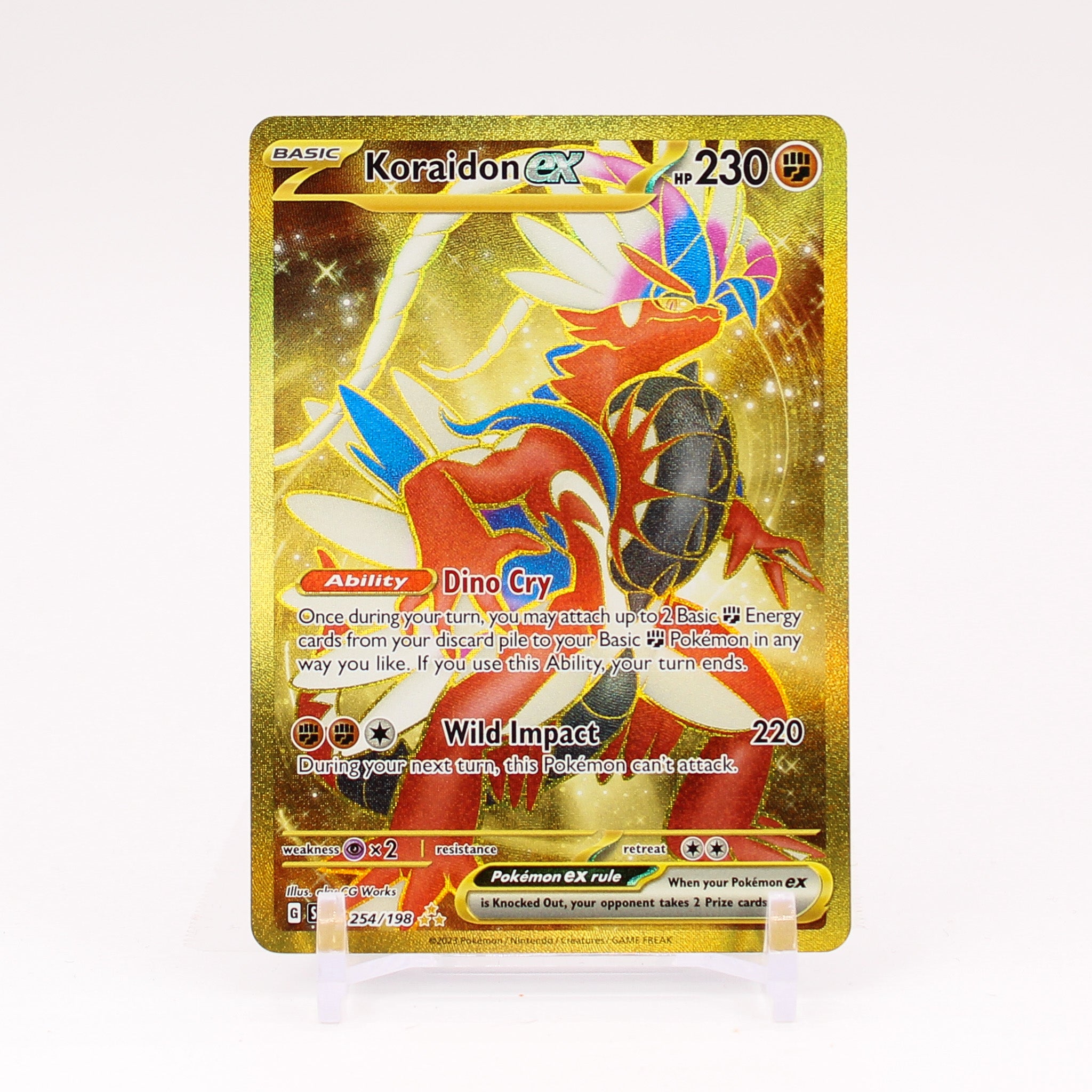 Koraidon ex - 254/198 Scarlet & Violet SECRET RARE GOLD Pokemon - NM