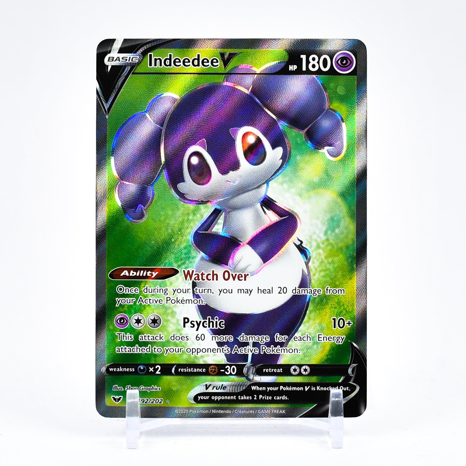 Indeedee V - 192/202 Sword & Shield FULL ART Pokemon - NM/MINT