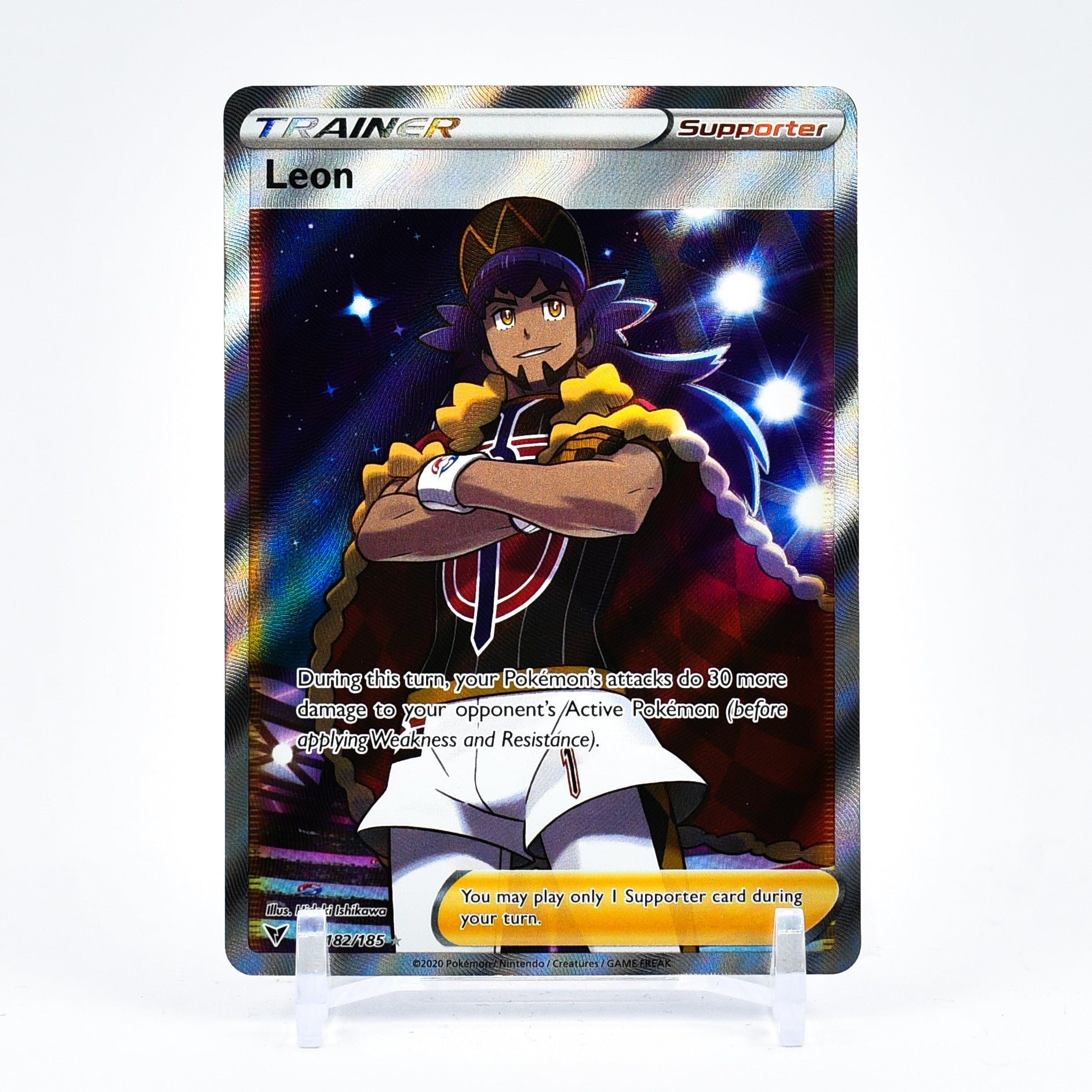 Leon - 182/185 Vivid Voltage FULL ART Trainer - NM/MINT