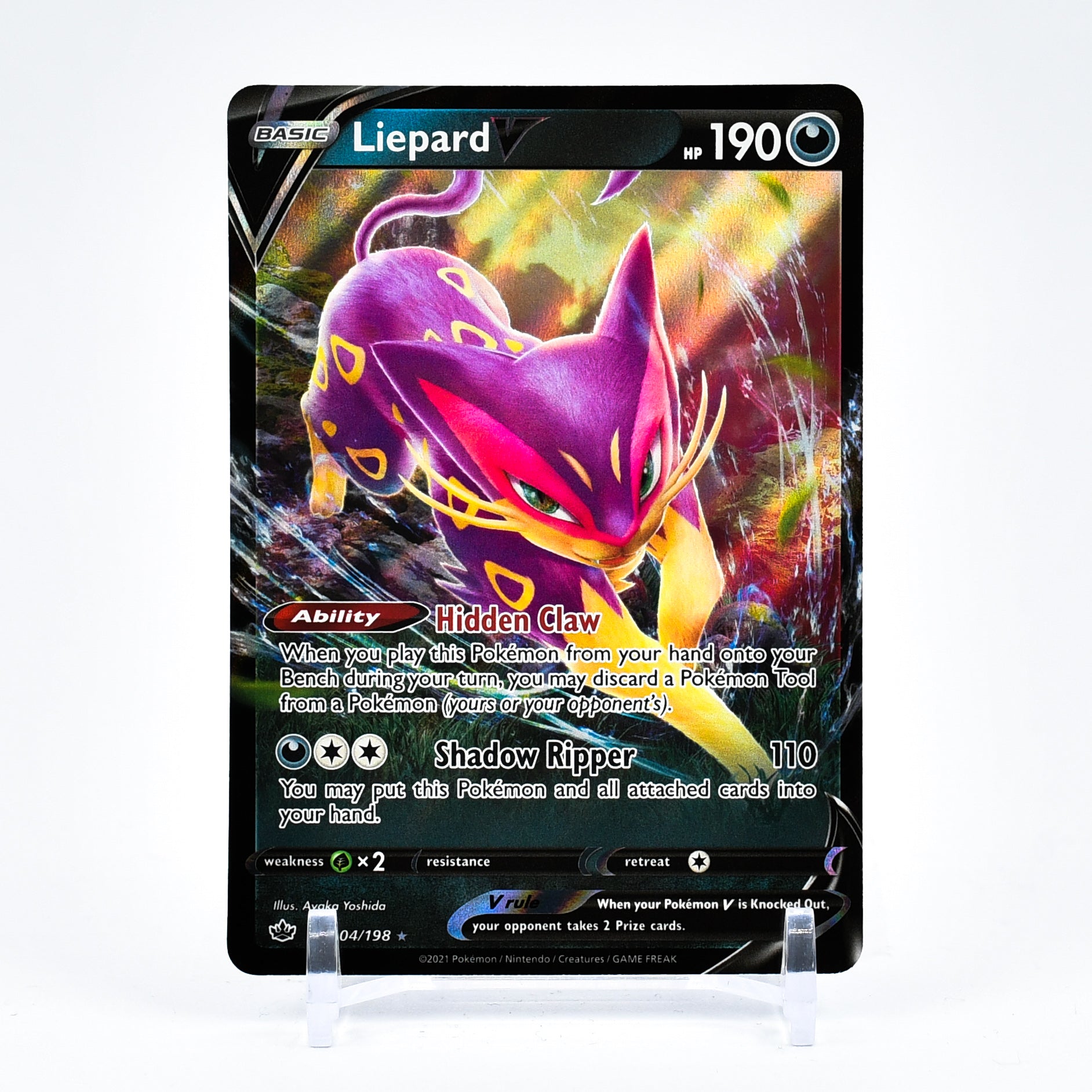 Liepard V - 104/198 Chilling Reign Ultra Rare Pokemon - NM/MINT