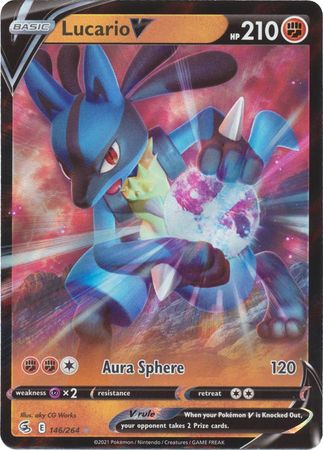 Lucario V - 146/264 Fusion Strike Ultra Rare Pokemon - NM/MINT