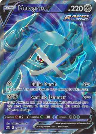 Metagross V - 181/198 Chilling Reign FULL ART Pokemon - NM/MINT