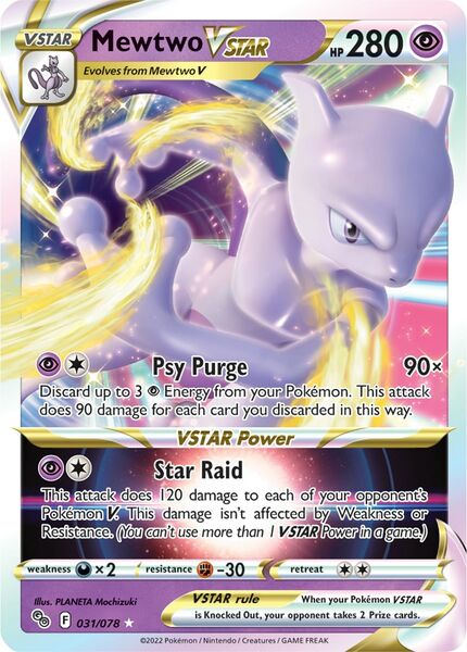 Mewtwo Vstar - 031/078 Pokémon GO Ultra Rare Pokemon - NM/MINT