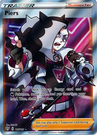 Piers - 187/189 Darkness Ablaze FULL ART Trainer - NM/MINT