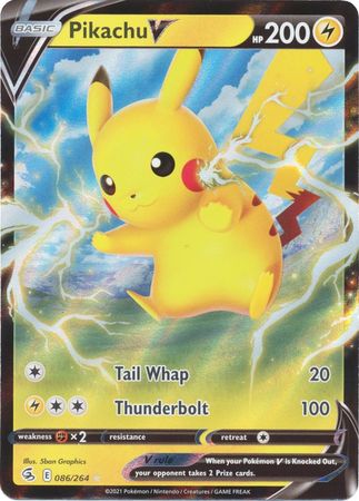 Pikachu V - 086/264 Fusion Strike Ultra Rare Pokemon - NM/MINT