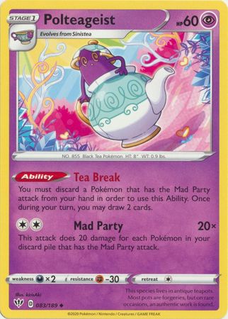 Polteageist - 083/189 Darkness Ablaze Uncommon Pokemon - NM/MINT