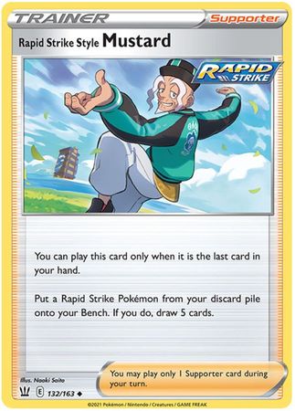 Rapid Strike Style Mustard - 132/163 Battle Styles Uncommon Trainer - NM/MINT