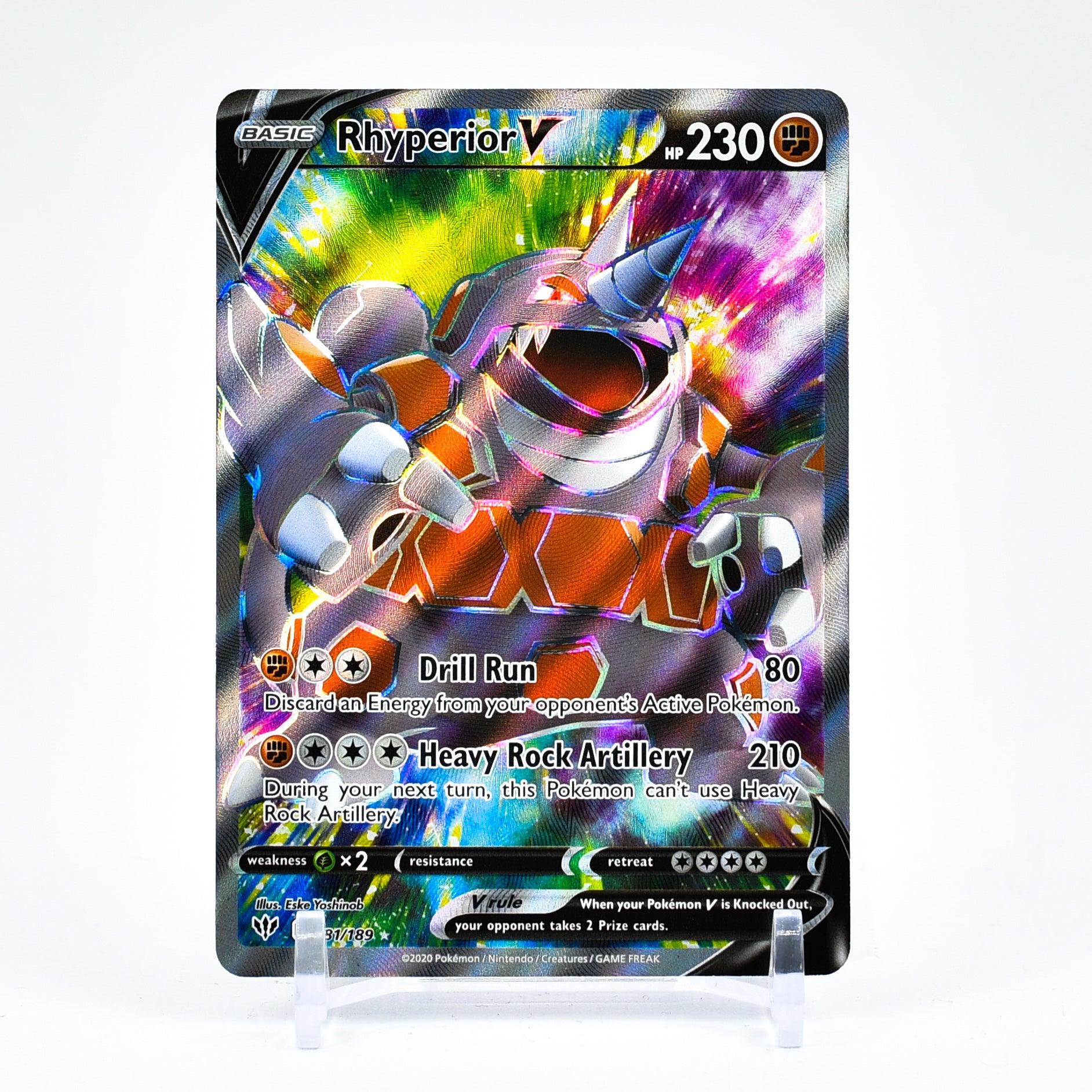 Rhyperior V - 181/189 Darkness Ablaze FULL ART Pokemon - NM/MINT